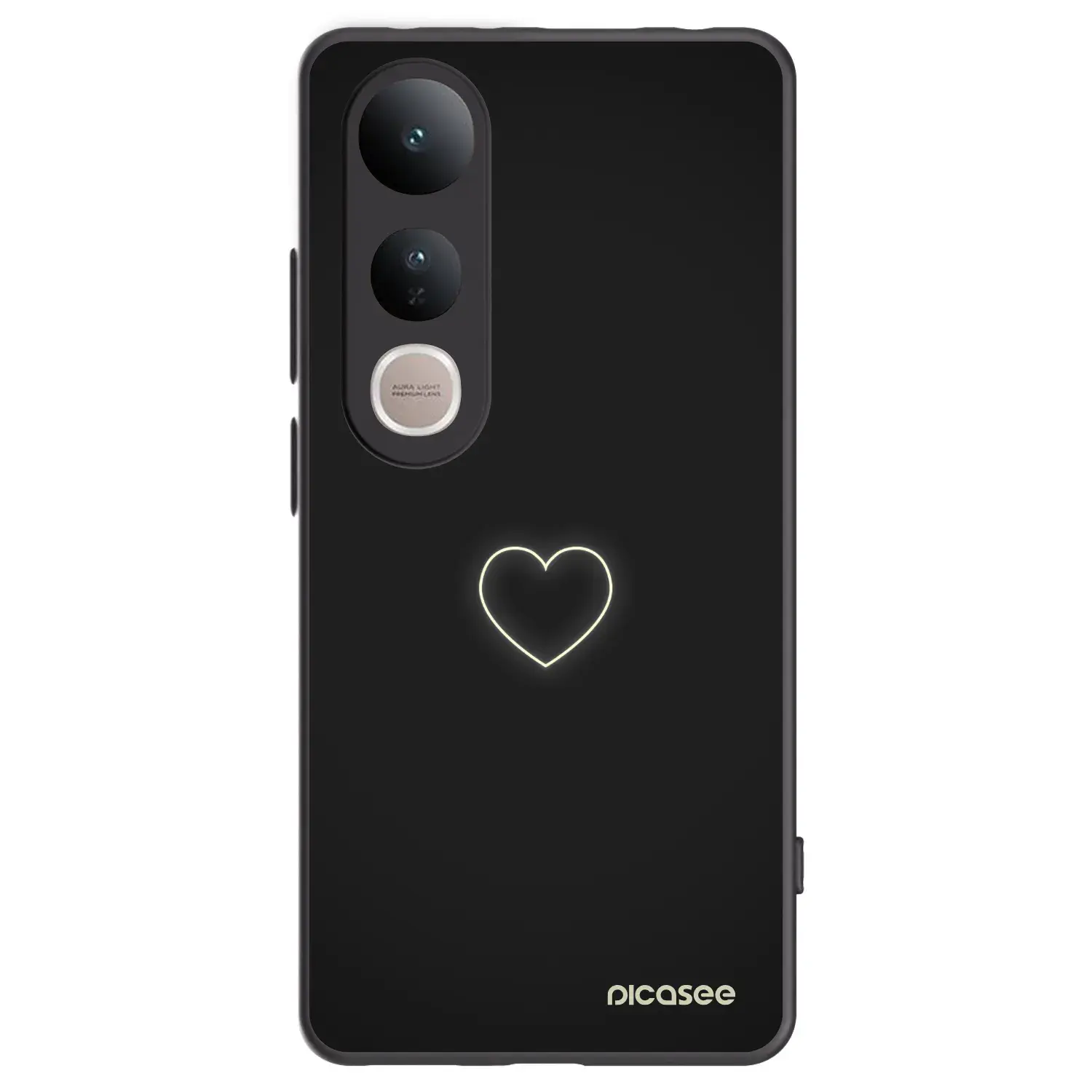 Silikonový černý obal pro Vivo V50 Lite 5G - Heart