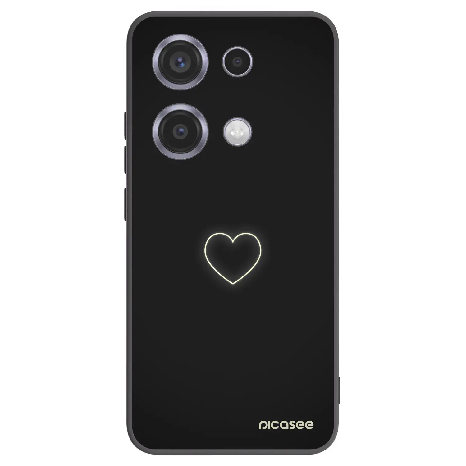 Silikonový černý obal pro Xiaomi Redmi Note 14S - Heart