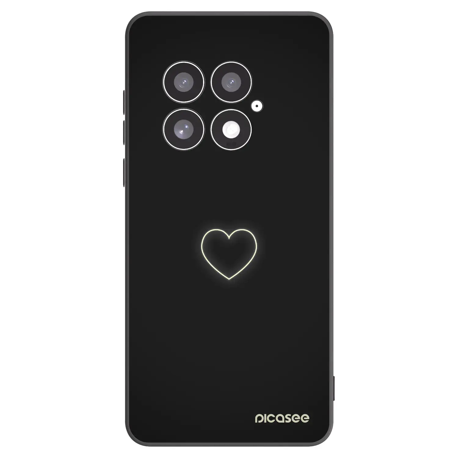 Silikonový černý obal pro OnePlus 13 5G - Heart