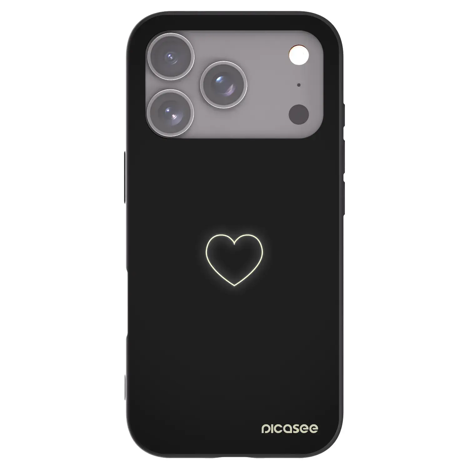 Silikonový černý obal pro Apple iPhone 17 Pro - Heart