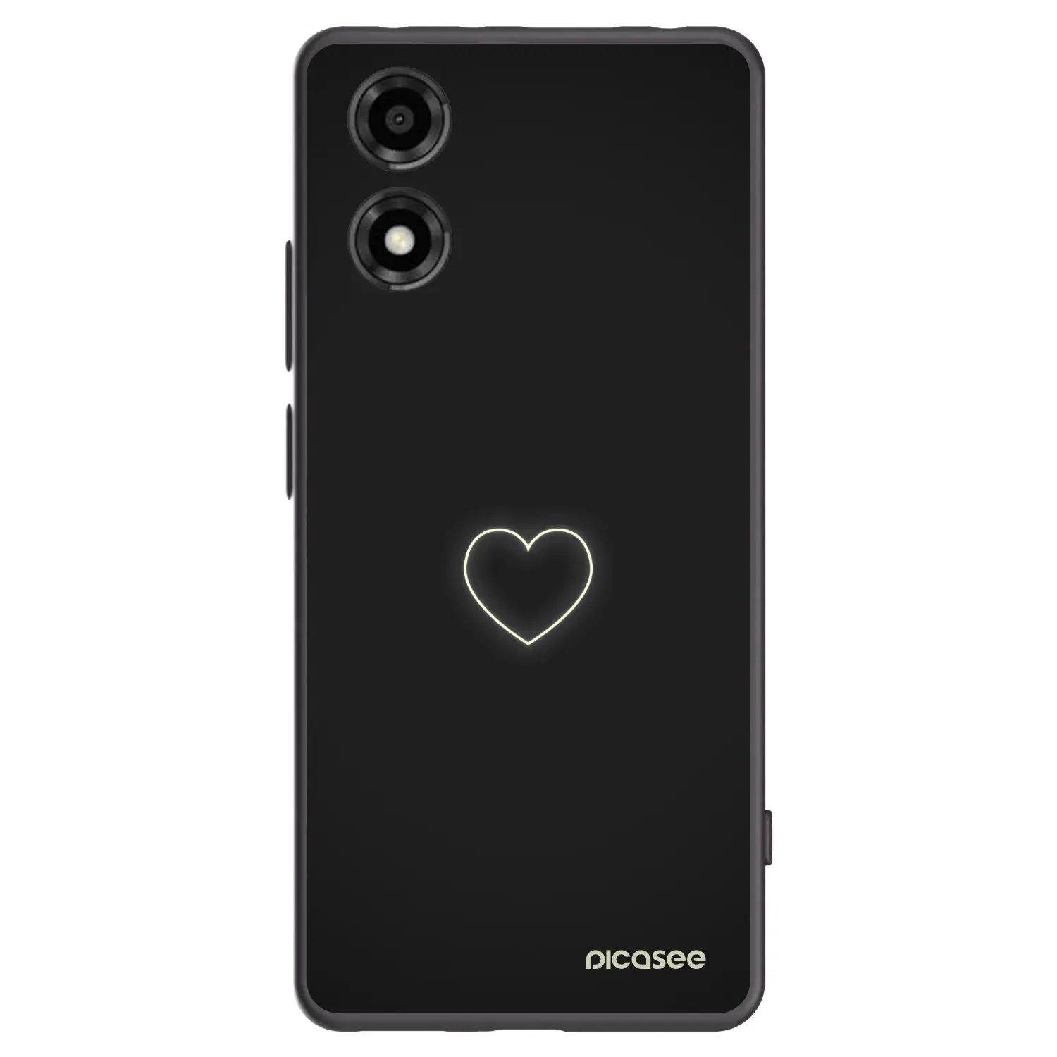 Silikonový černý obal pro Motorola Moto E14 - Heart