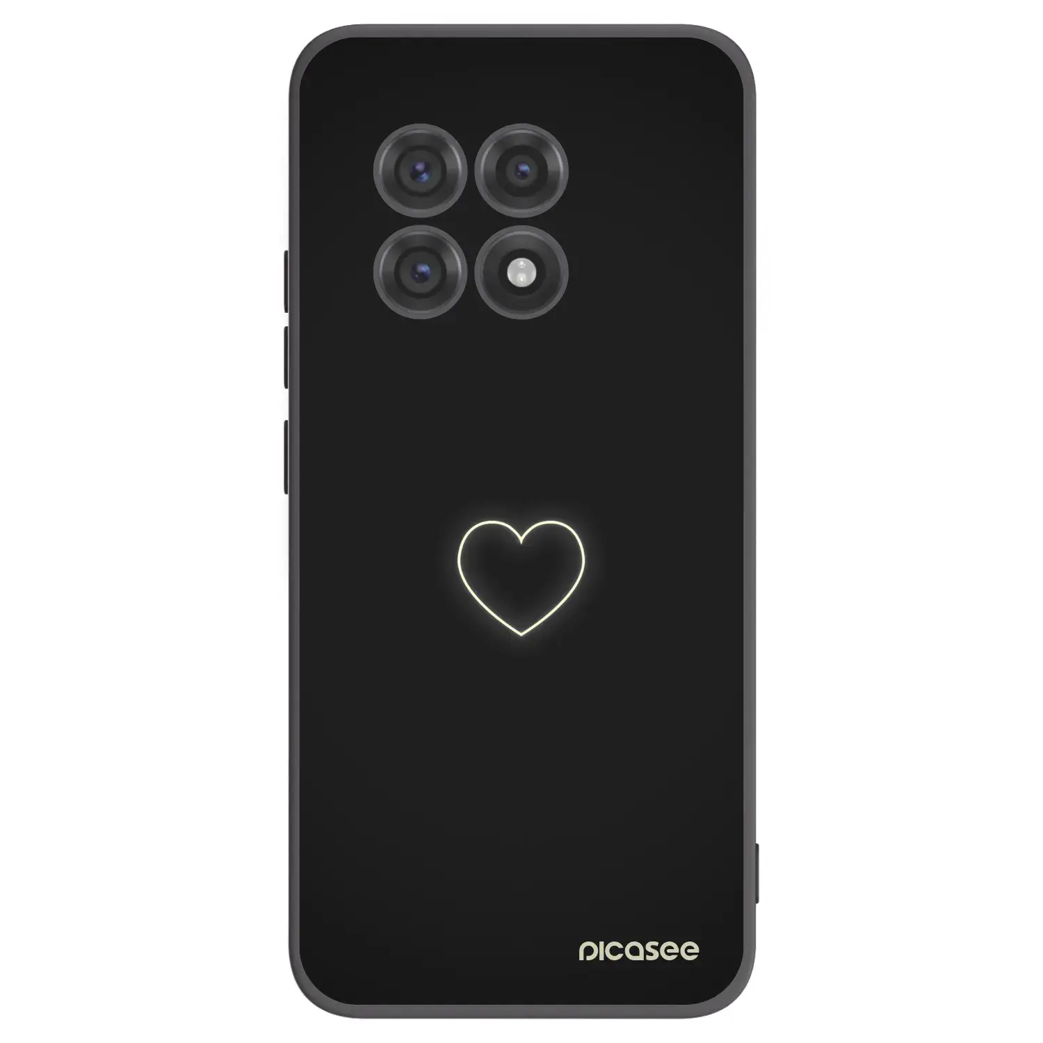 Silikonový černý obal pro OnePlus 13R 5G - Heart