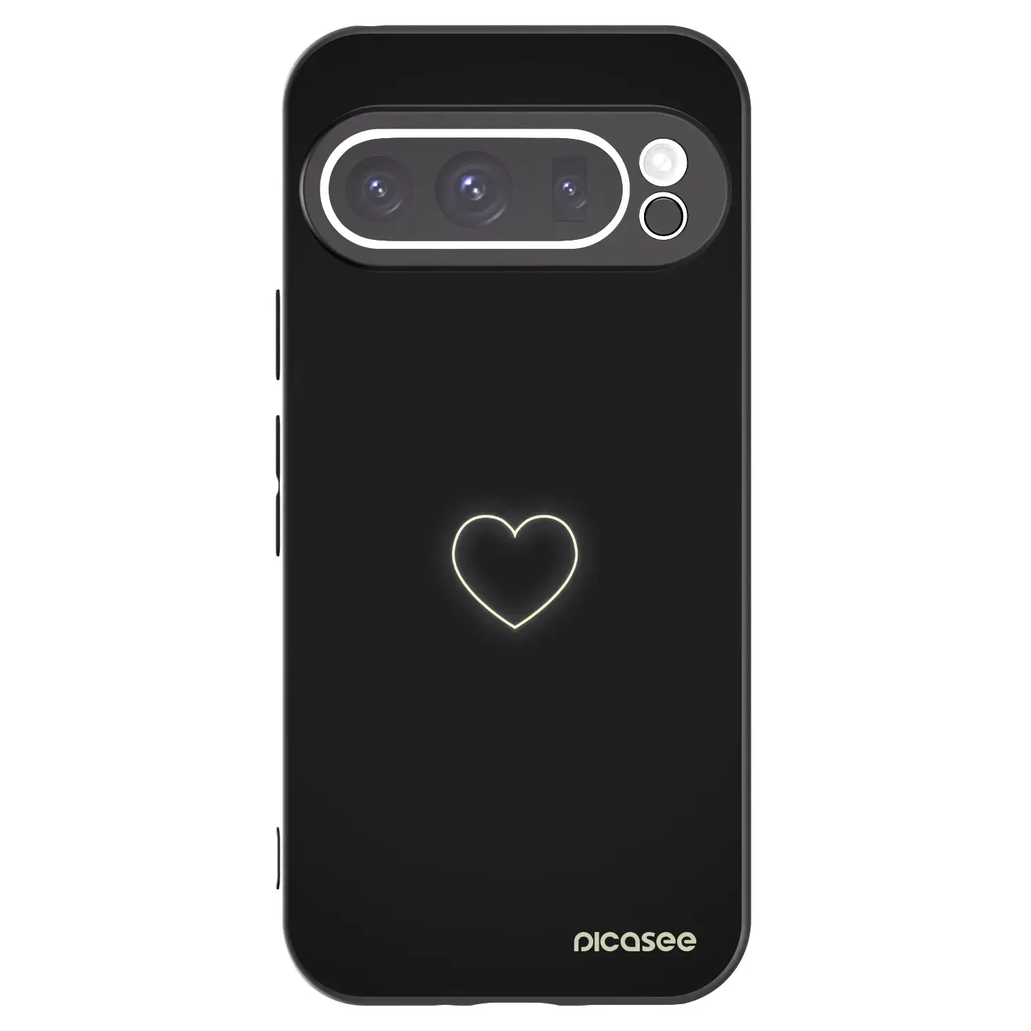 Silikonový černý obal pro Google Pixel 9 Pro XL - Heart