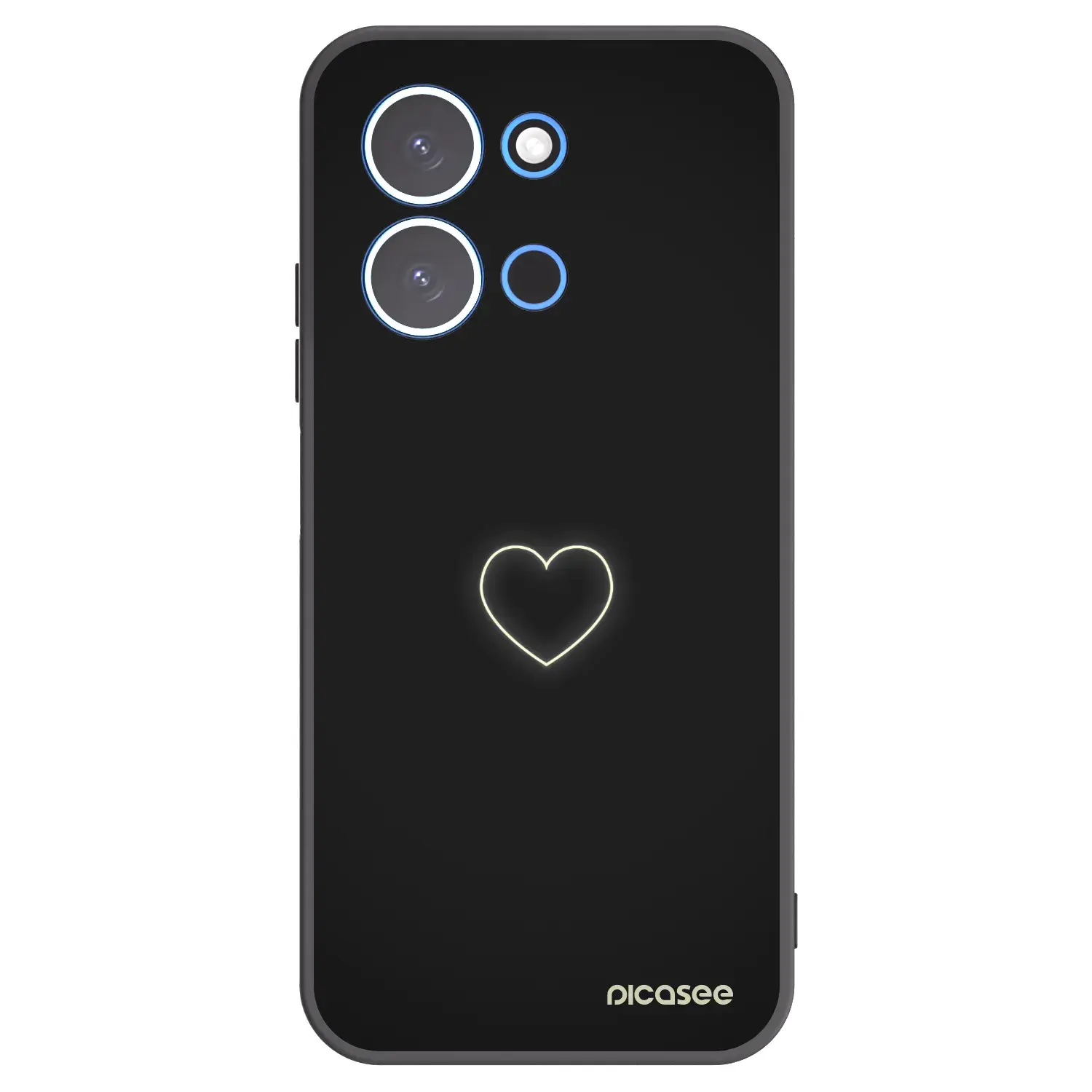 Silikonový černý obal pro Xiaomi Redmi 15C 4G - Heart