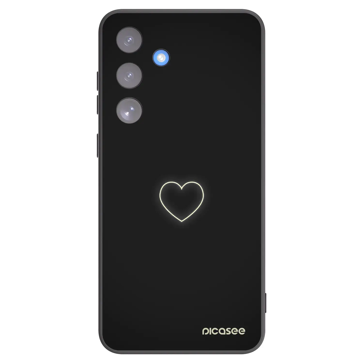 Silikonový černý obal pro Samsung Galaxy S25 FE 5G - Heart