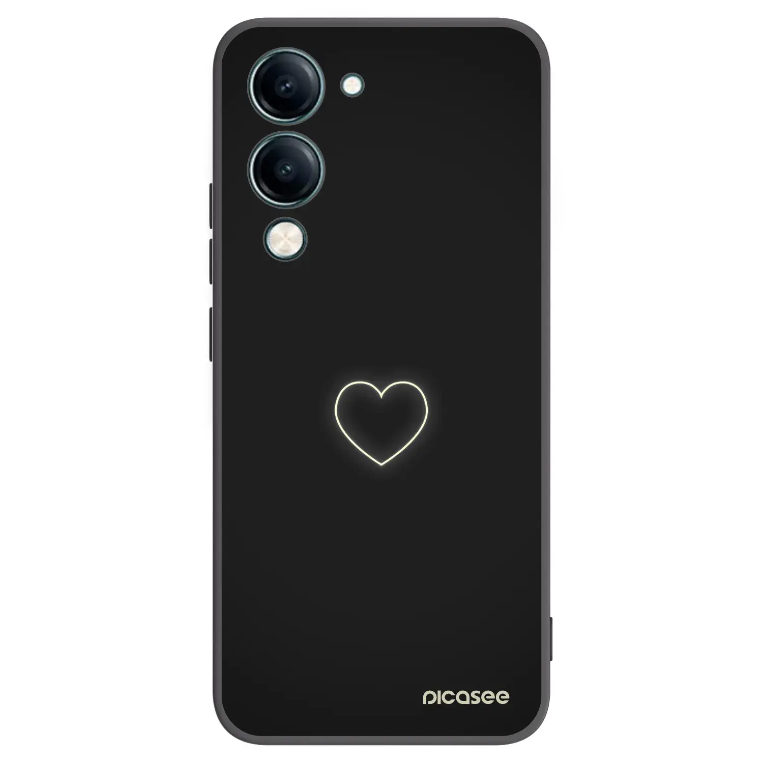 Silikonový černý obal pro Vivo Y29s 5G - Heart