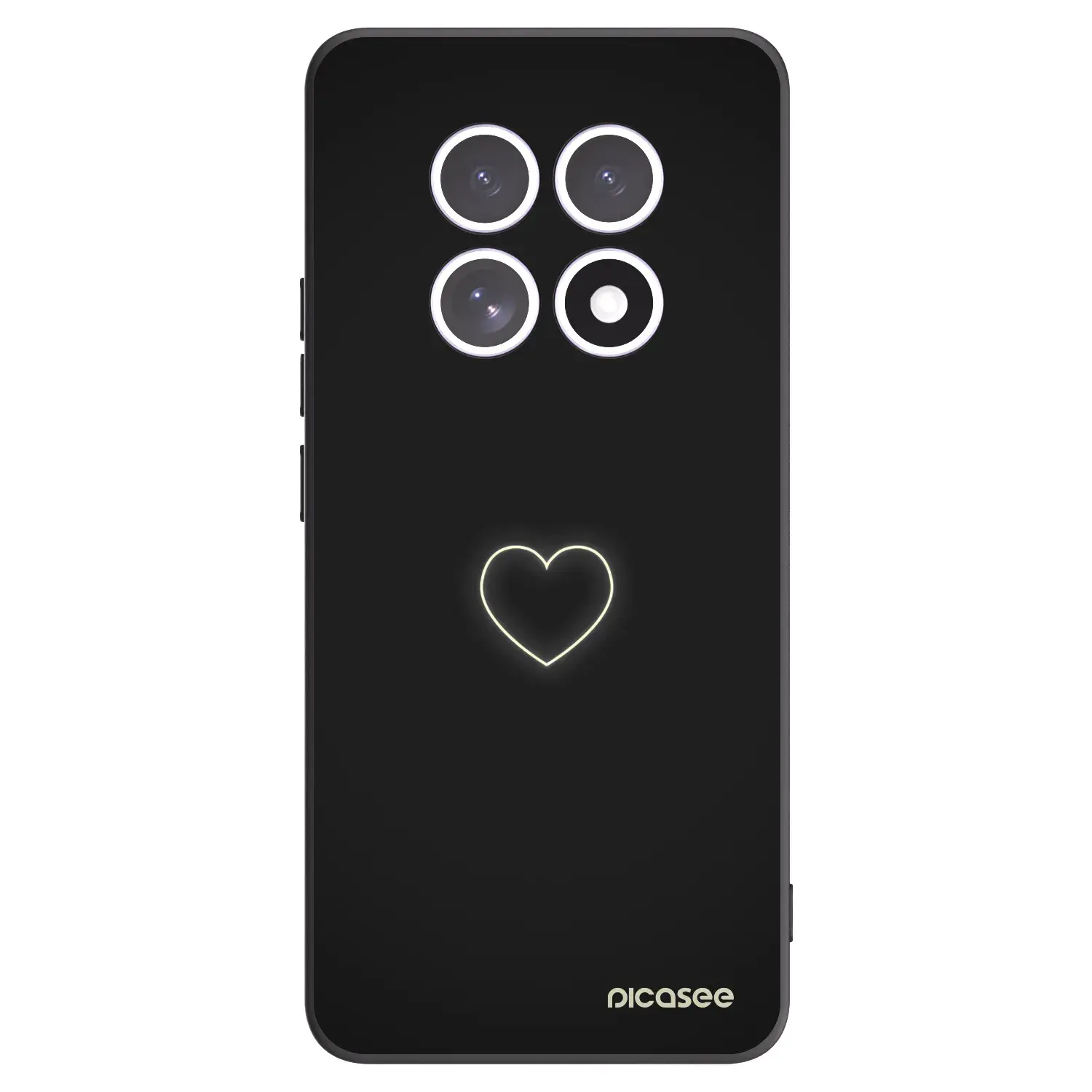 Silikonový černý obal pro Xiaomi Redmi Note 15 4G - Heart