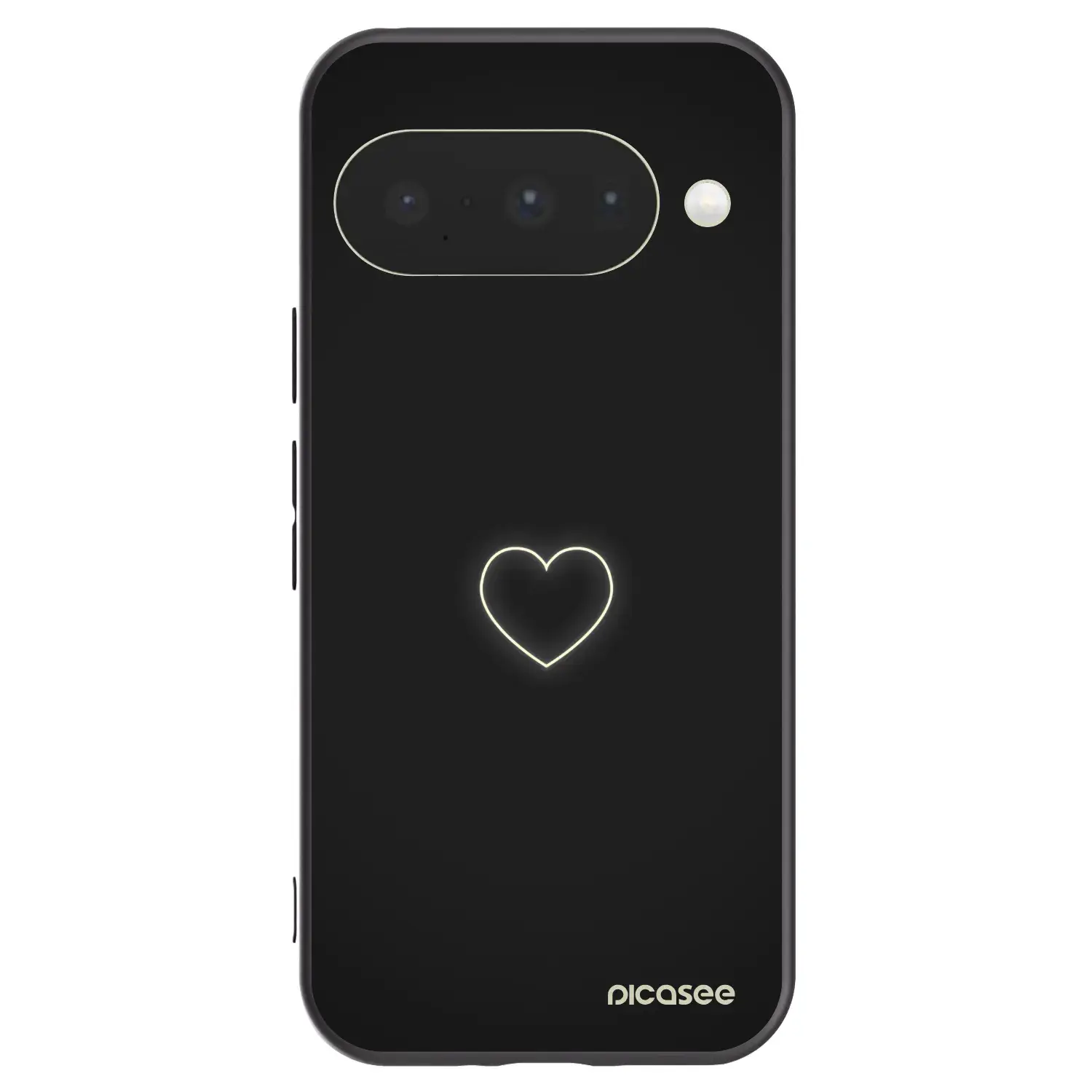 Silikonový černý obal pro Google Pixel 10 - Heart