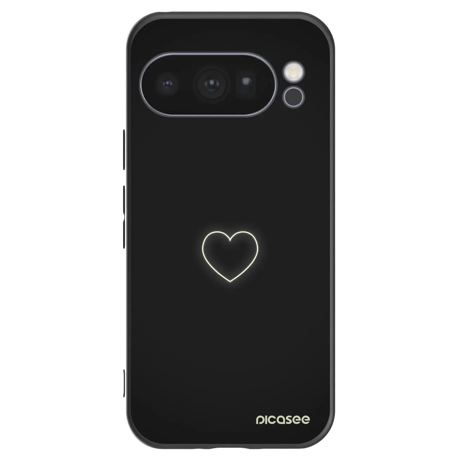 Silikonový černý obal pro Google Pixel 10 Pro - Heart