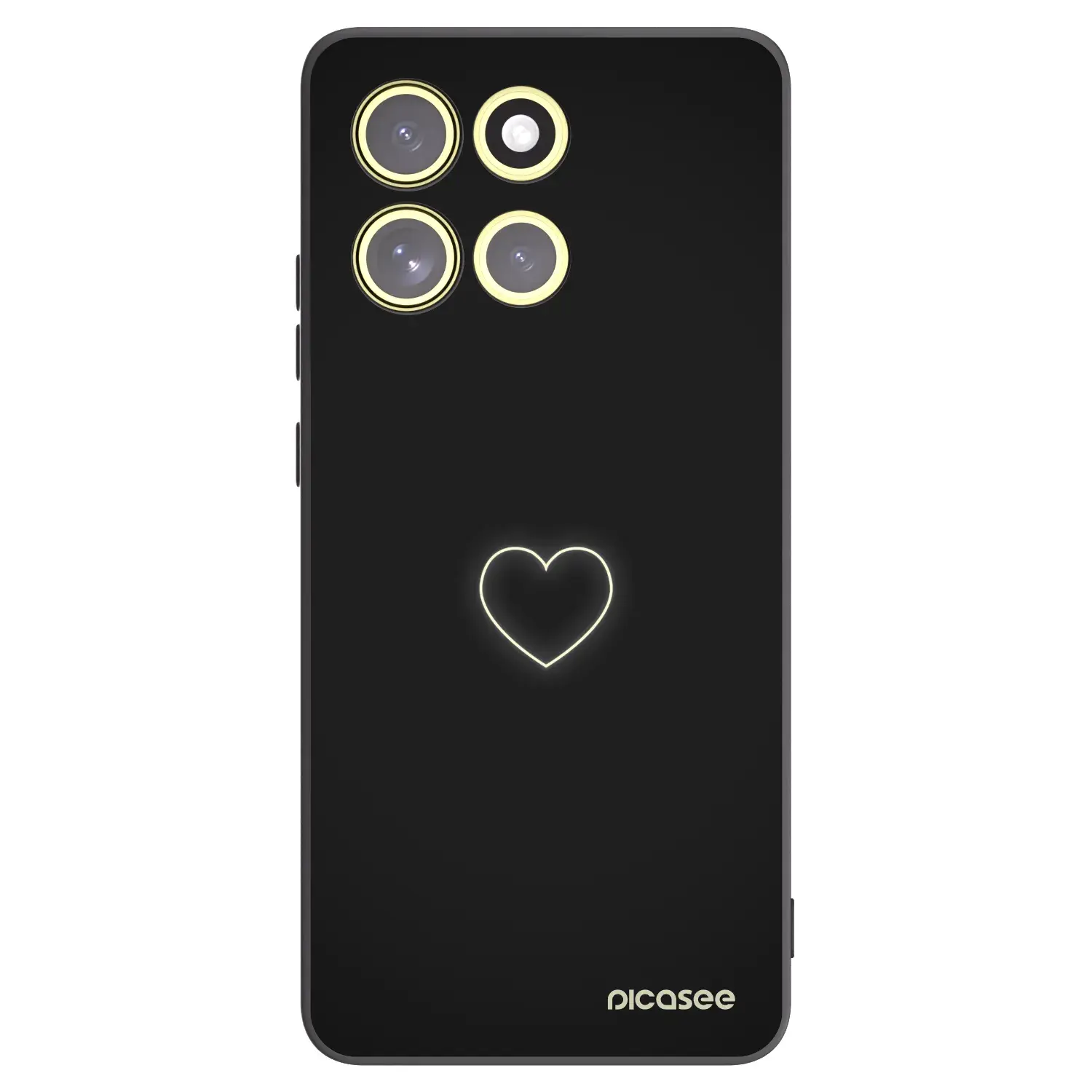 Silikonový černý obal pro Motorola Moto G86 Power 5G - Heart