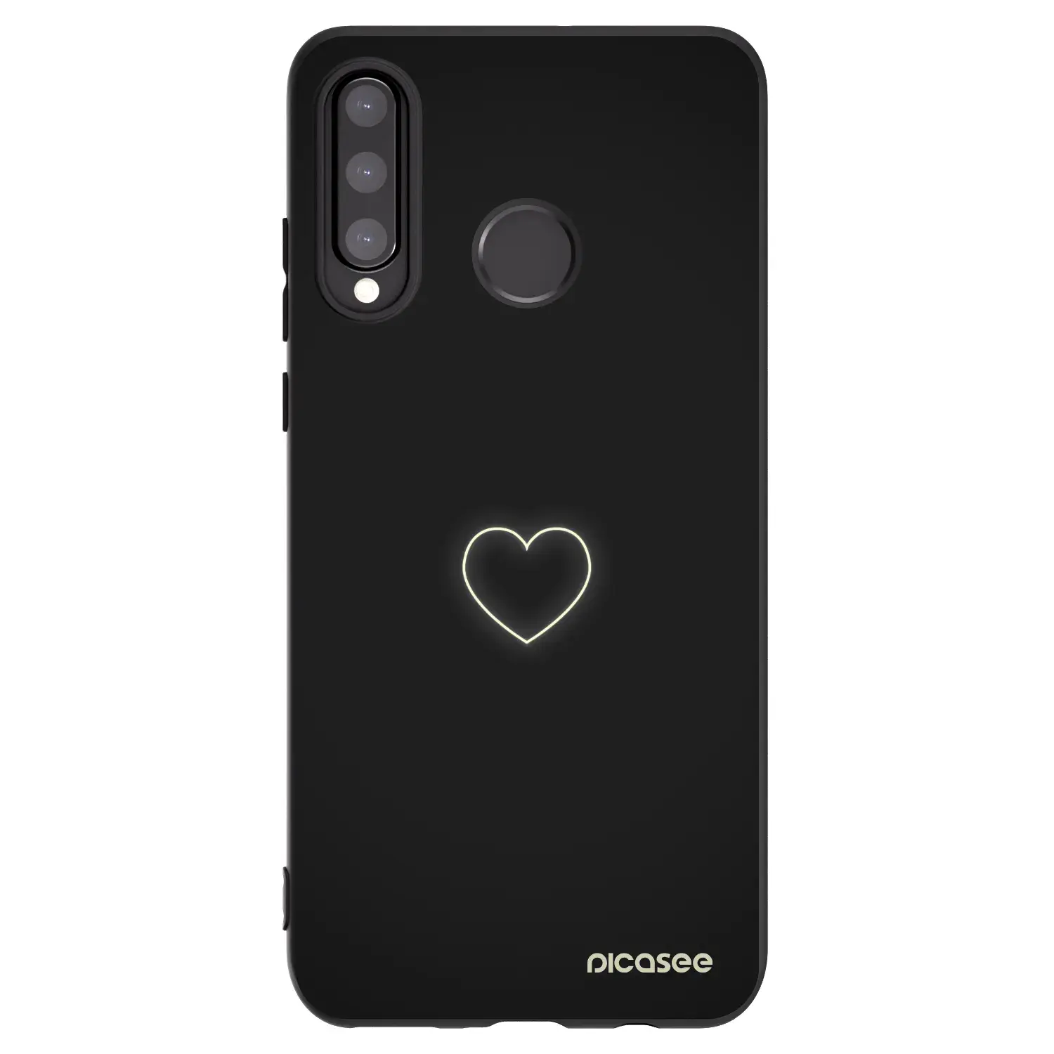 Silikonový černý obal pro Huawei P30 Lite - Heart