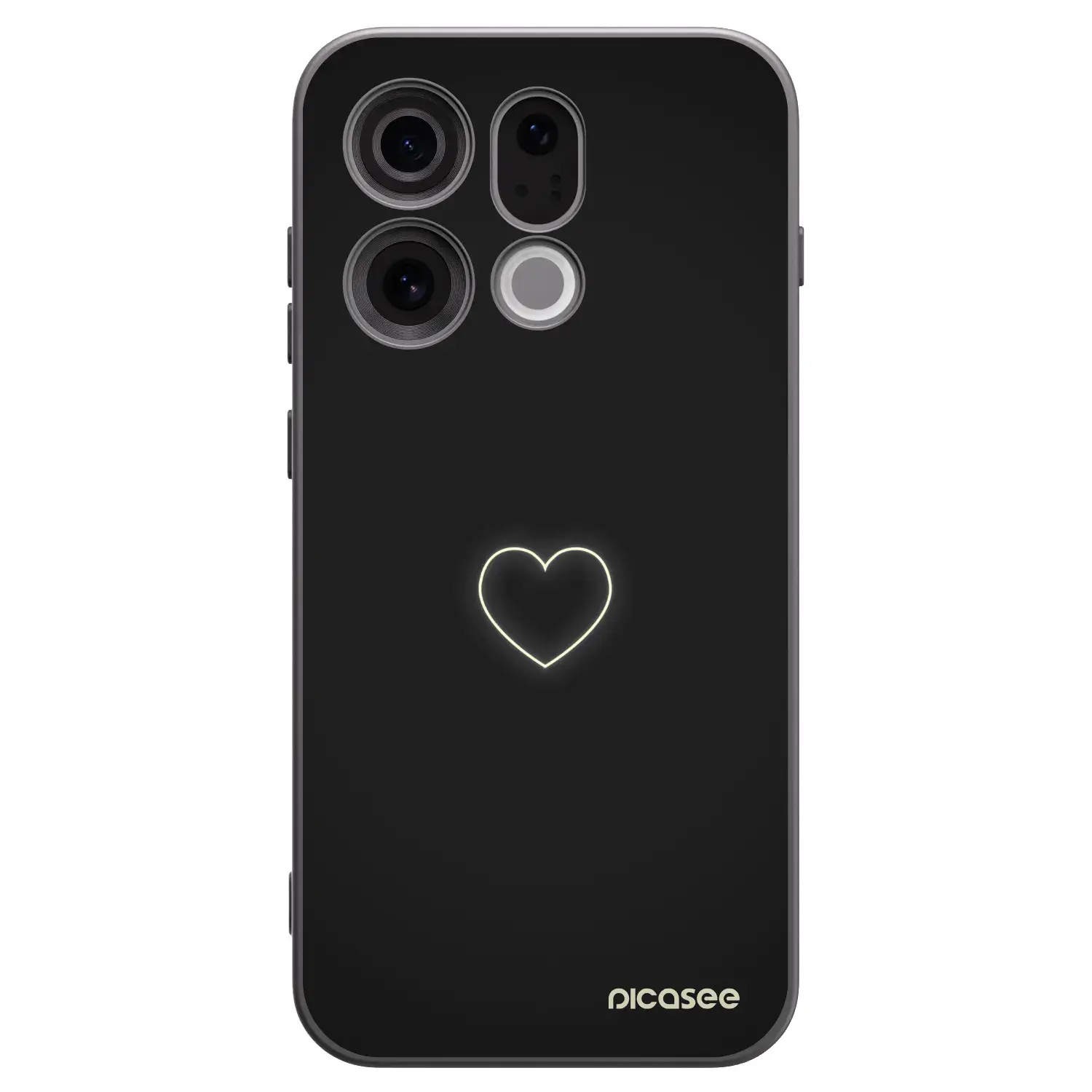 Silikonový černý obal pro OPPO Find X9 - Heart