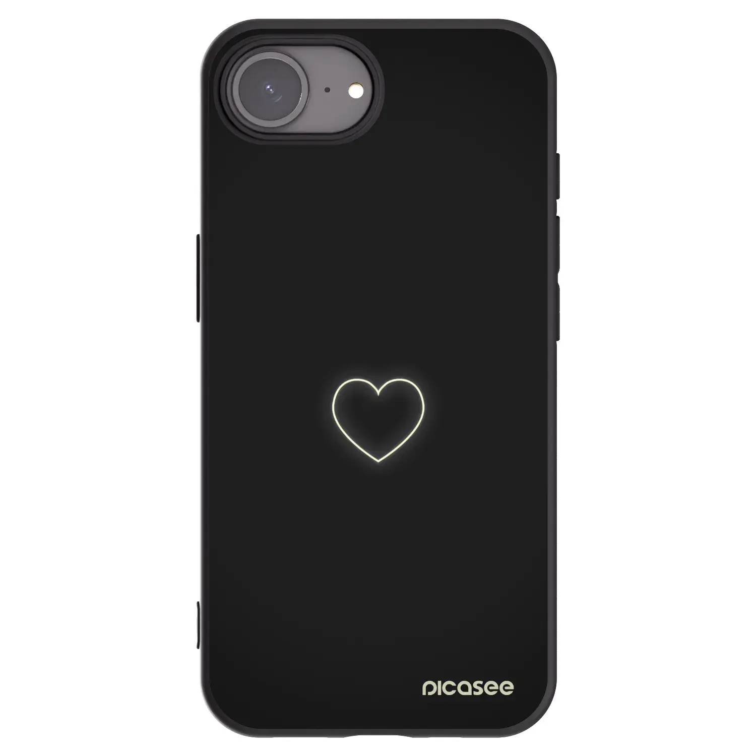 Silikonový černý obal pro Apple iPhone 17e - Heart