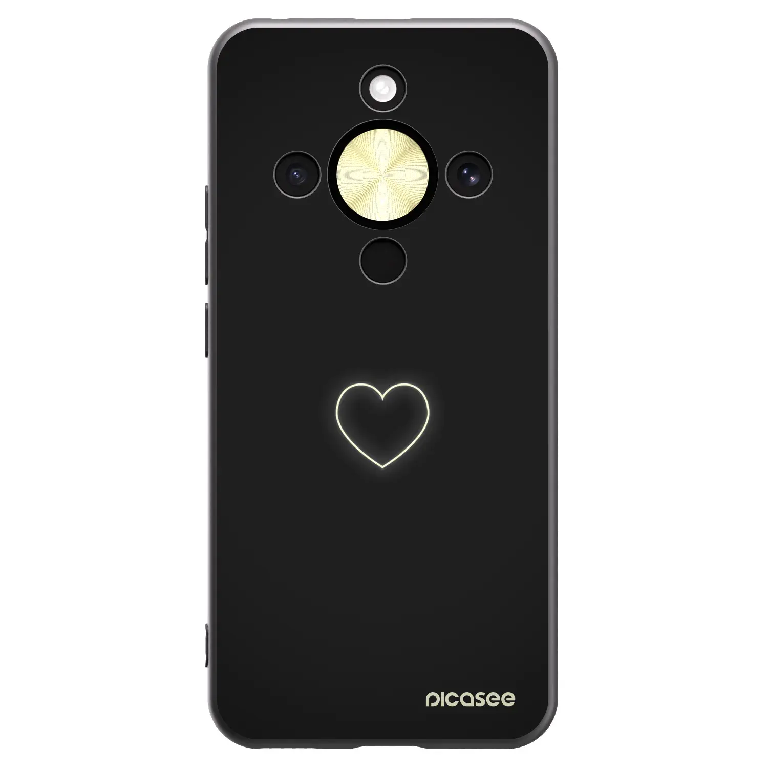 Silikonový černý obal pro Honor Magic8 Lite 5G - Heart