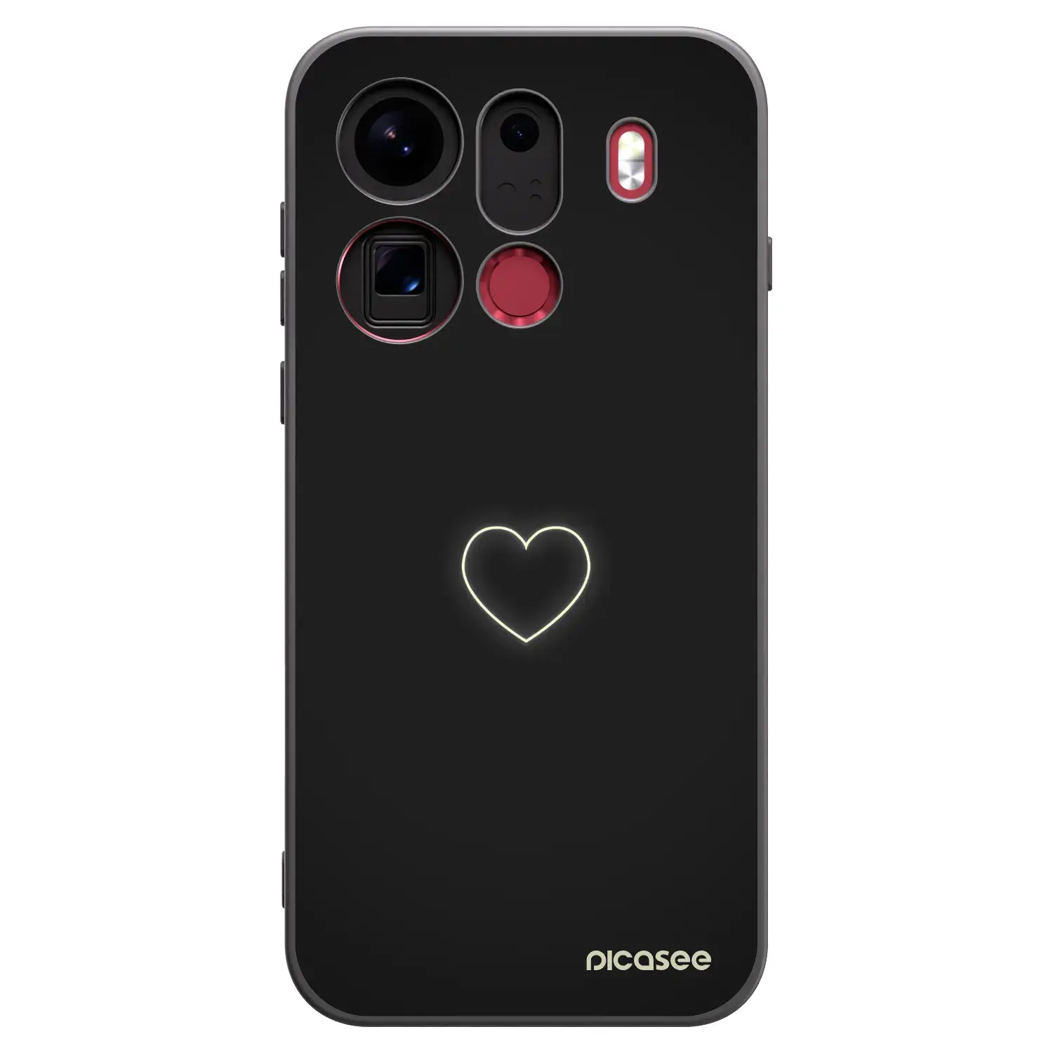 Silikonový černý obal pro OPPO Find X9 Pro - Heart