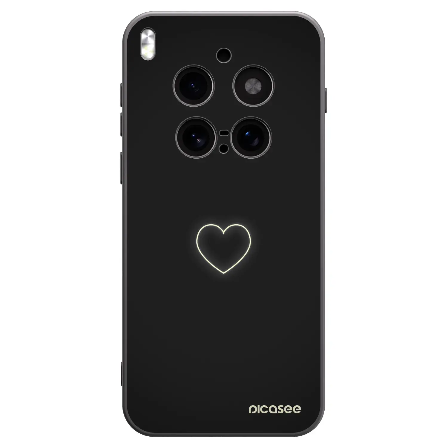 Silikonový černý obal pro Vivo X300 Pro - Heart