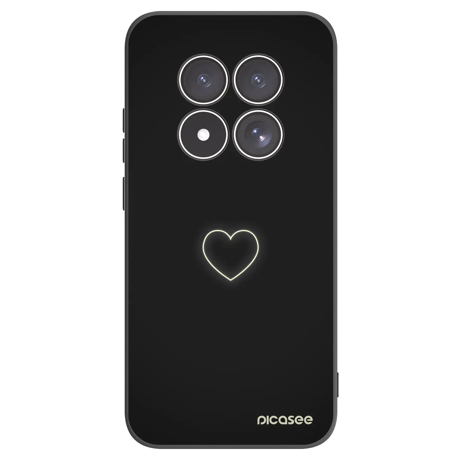 Silikonový černý obal pro Xiaomi Redmi Note 15 Pro 5G - Heart