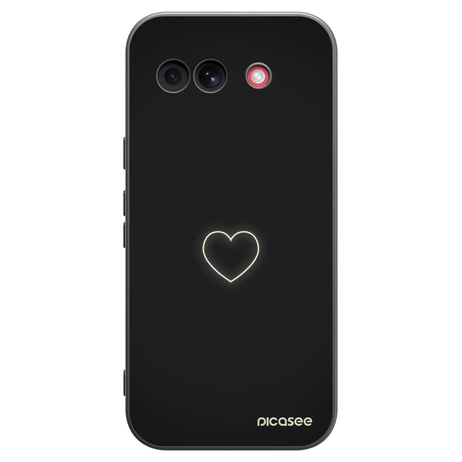 Silikonový černý obal pro Google Pixel 10a - Heart