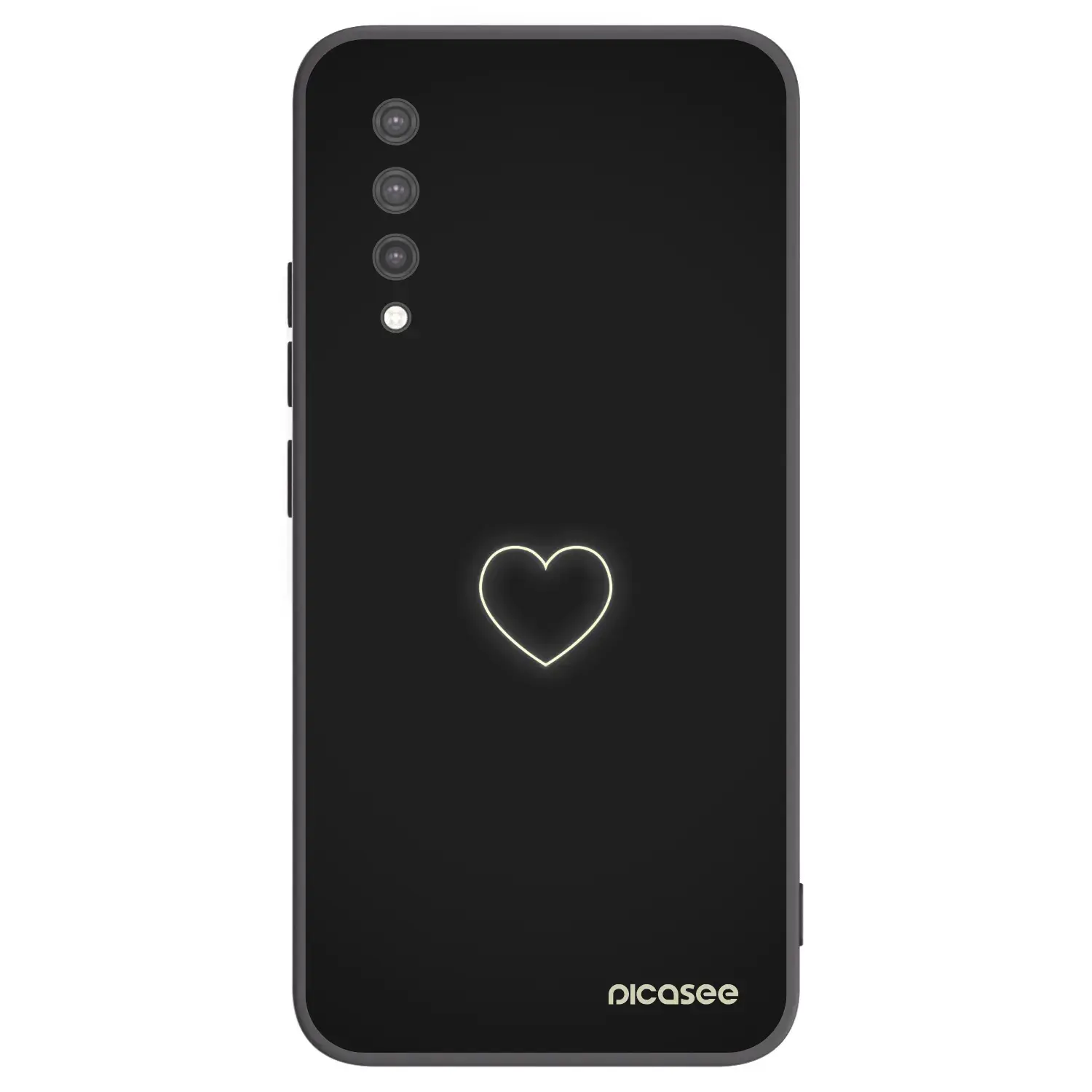 Silikonový černý obal pro Xiaomi Mi 9 Lite - Heart