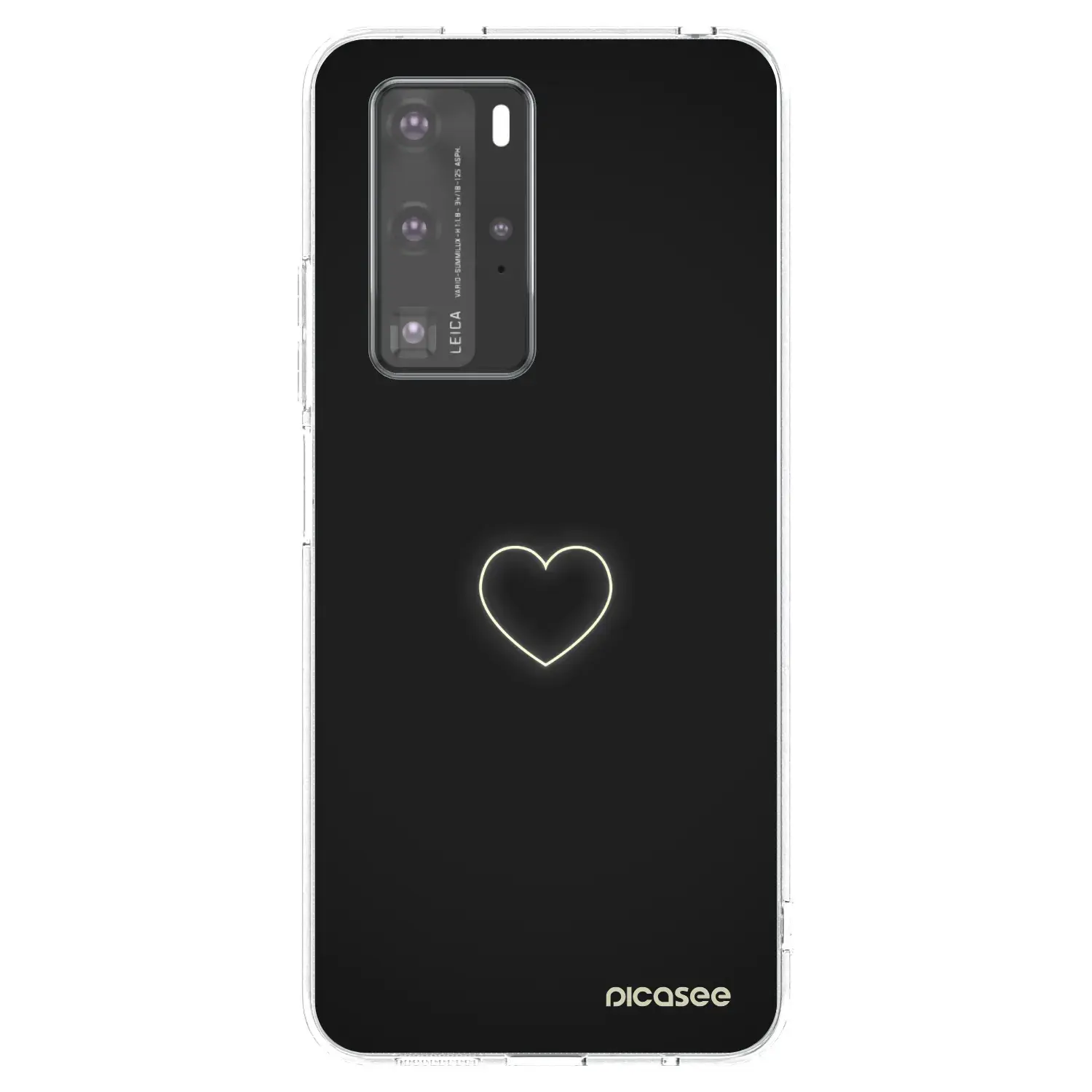 Silikonový průhledný obal pro Huawei P40 Pro - Heart