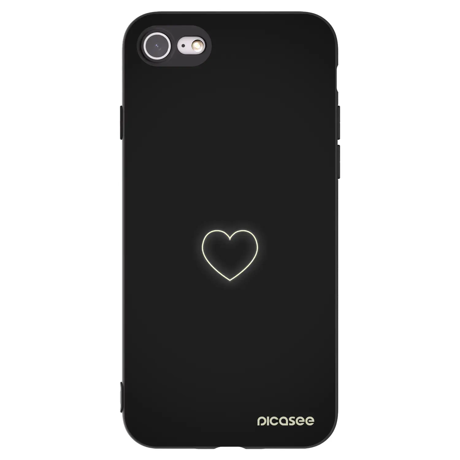 Silikonový černý obal pro Apple iPhone SE 2020 - Heart