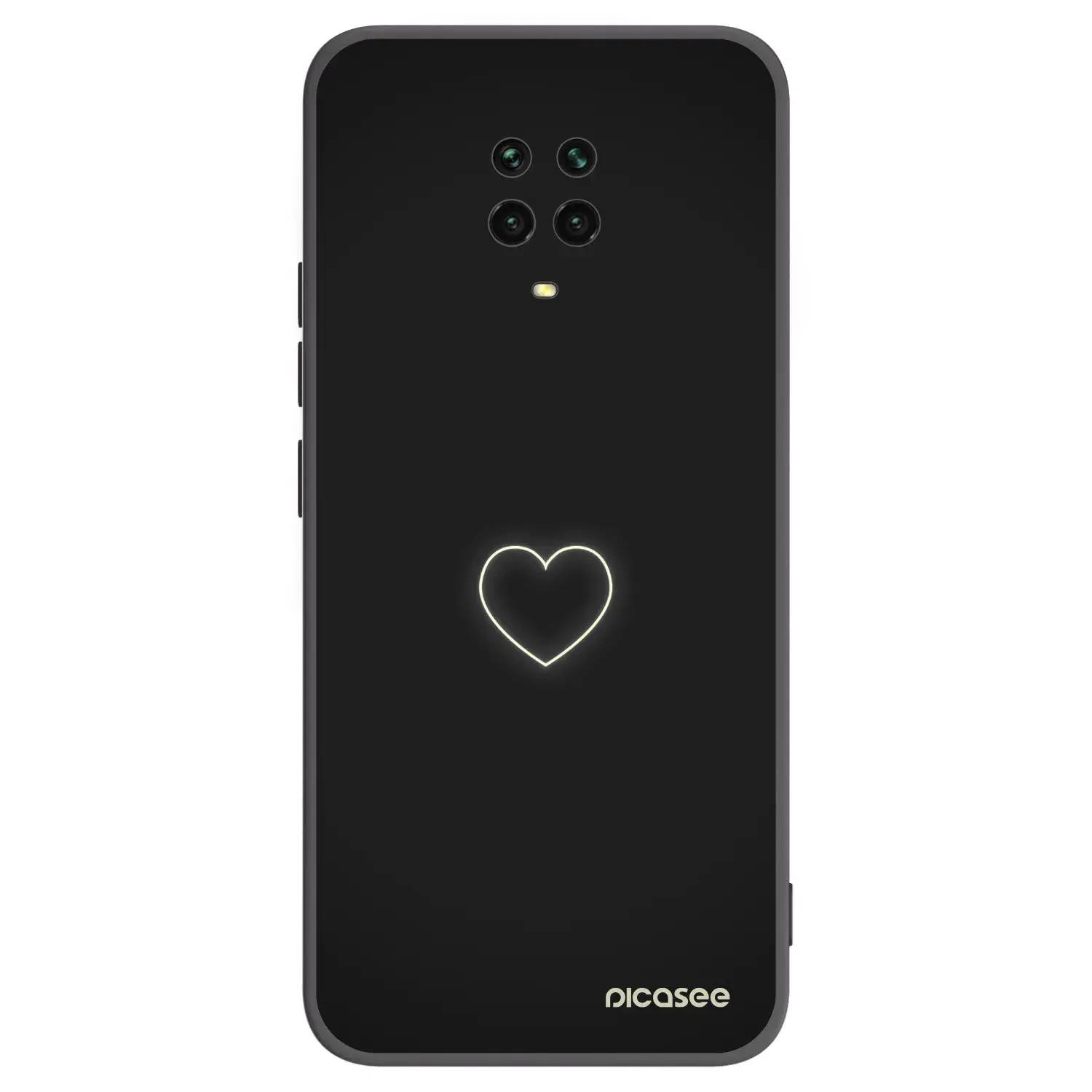 Silikonový černý obal pro Xiaomi Redmi Note 9 Pro - Heart