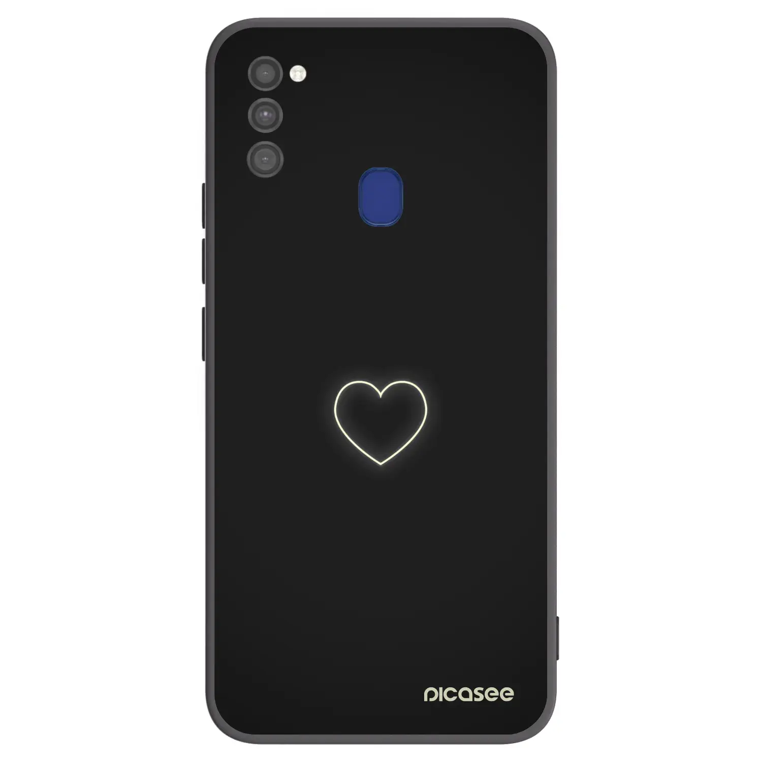 Silikonový černý obal pro Samsung Galaxy M21 M215F - Heart