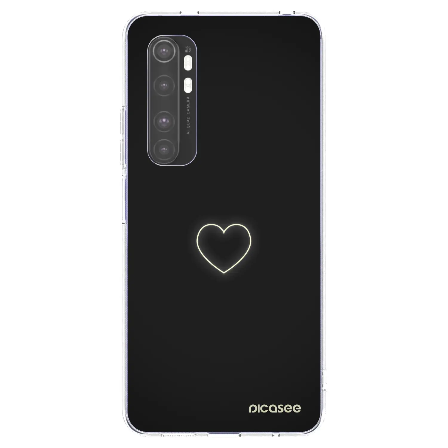Silikonový průhledný obal pro Xiaomi Mi Note 10 Lite - Heart