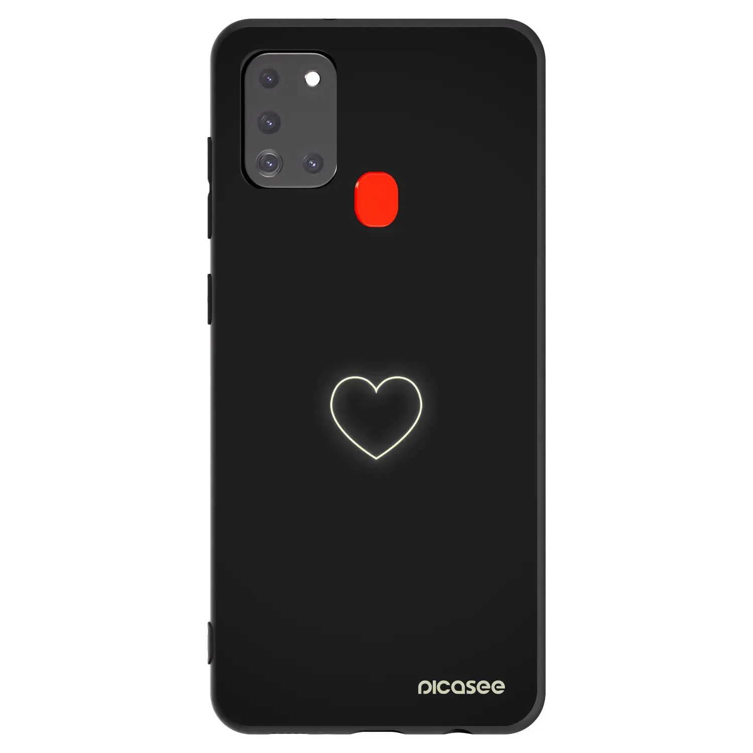 Silikonový černý obal pro Samsung Galaxy A21s - Heart