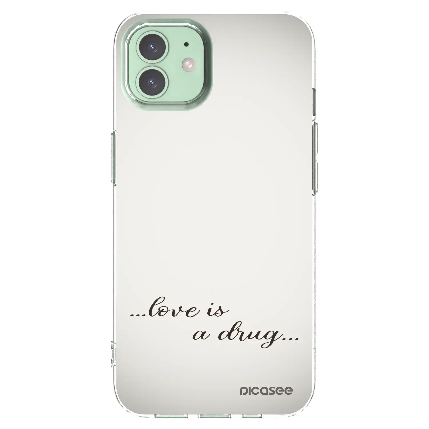 Silikonový průhledný obal pro Apple iPhone 12 - Love is a drug