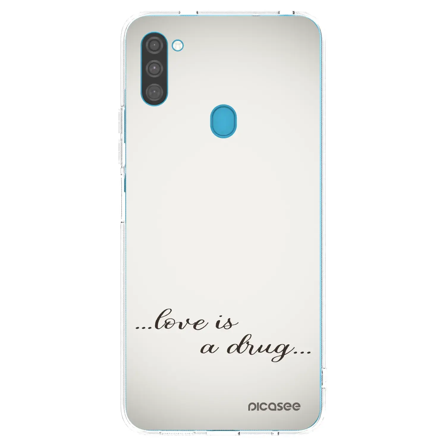 Silikonový průhledný obal pro Samsung Galaxy M11 - Love is a drug