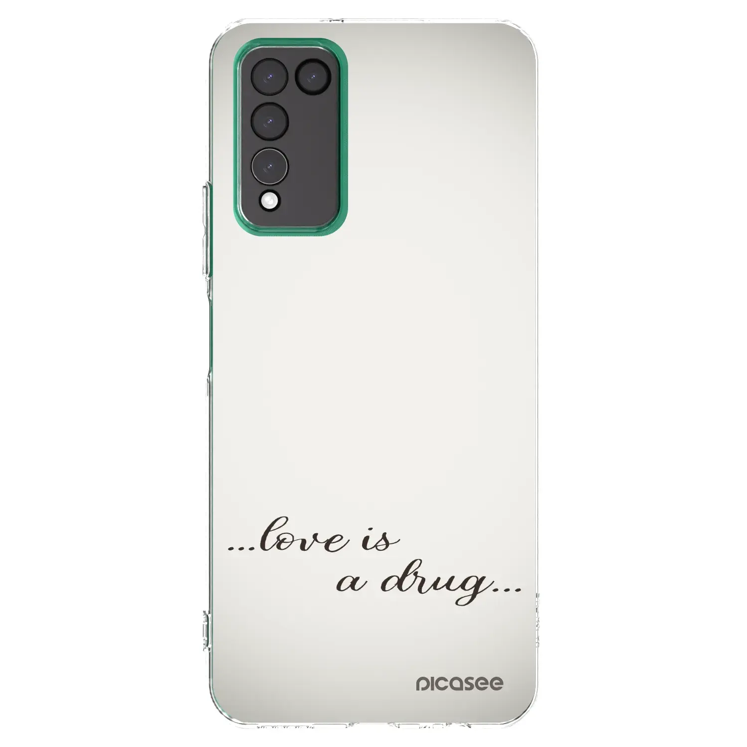Silikonový průhledný obal pro Honor 10X Lite - Love is a drug