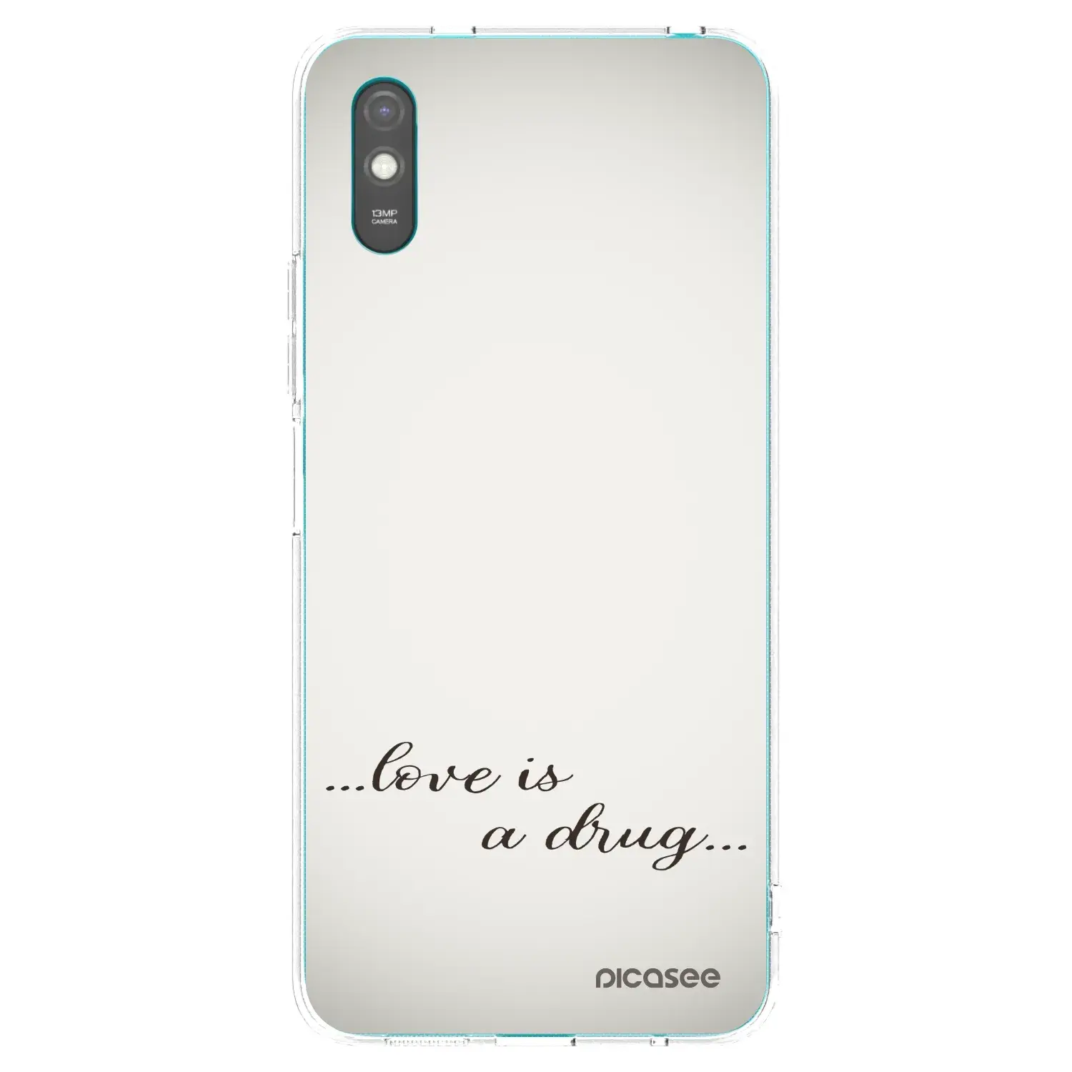 Silikonový průhledný obal pro Xiaomi Redmi 9AT - Love is a drug