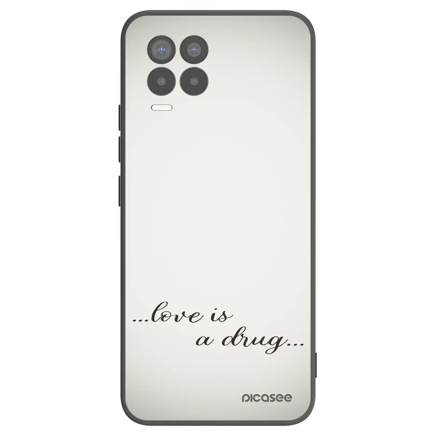 Silikonový černý obal pro Realme 8 Pro - Love is a drug
