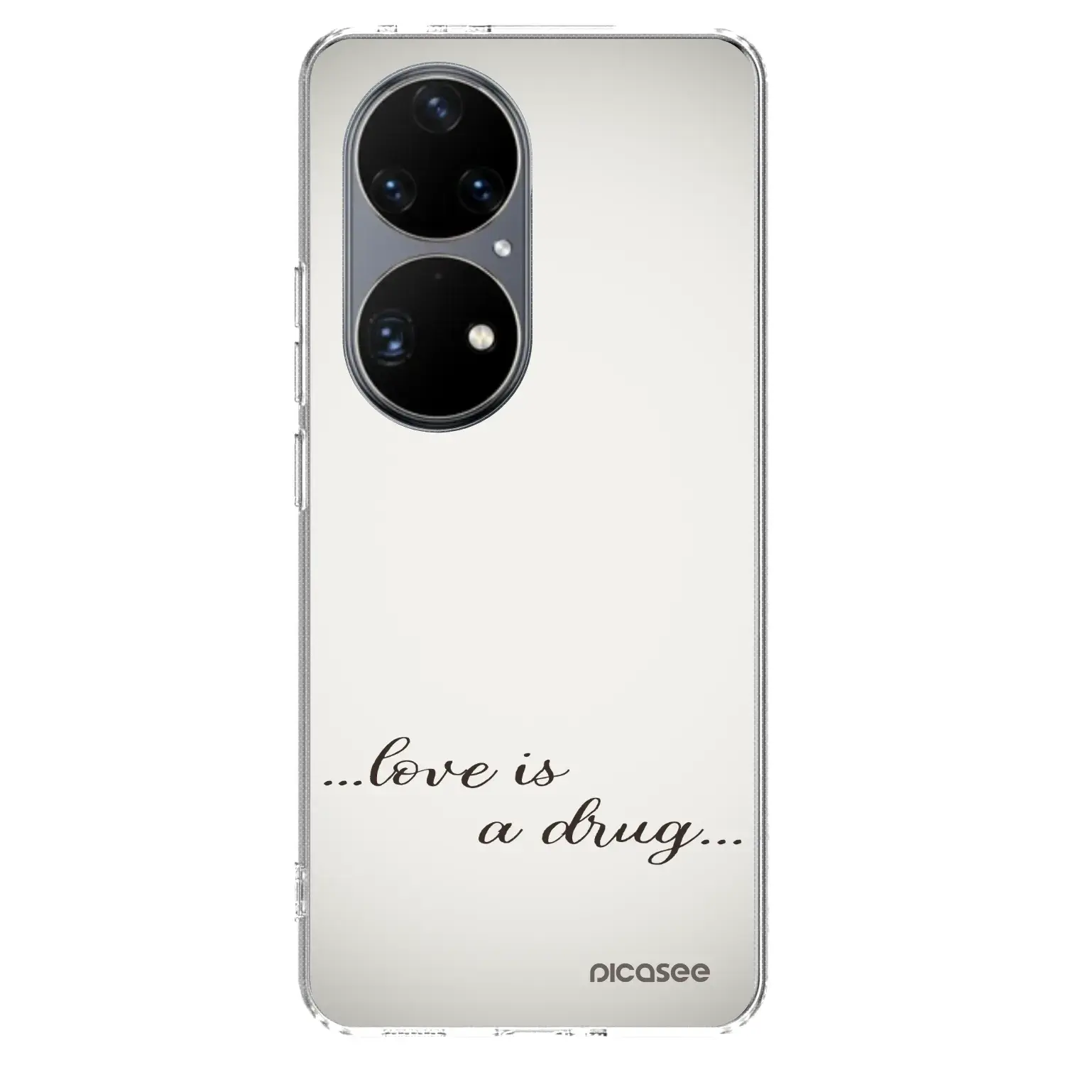 Silikonový průhledný obal pro Huawei P50 - Love is a drug