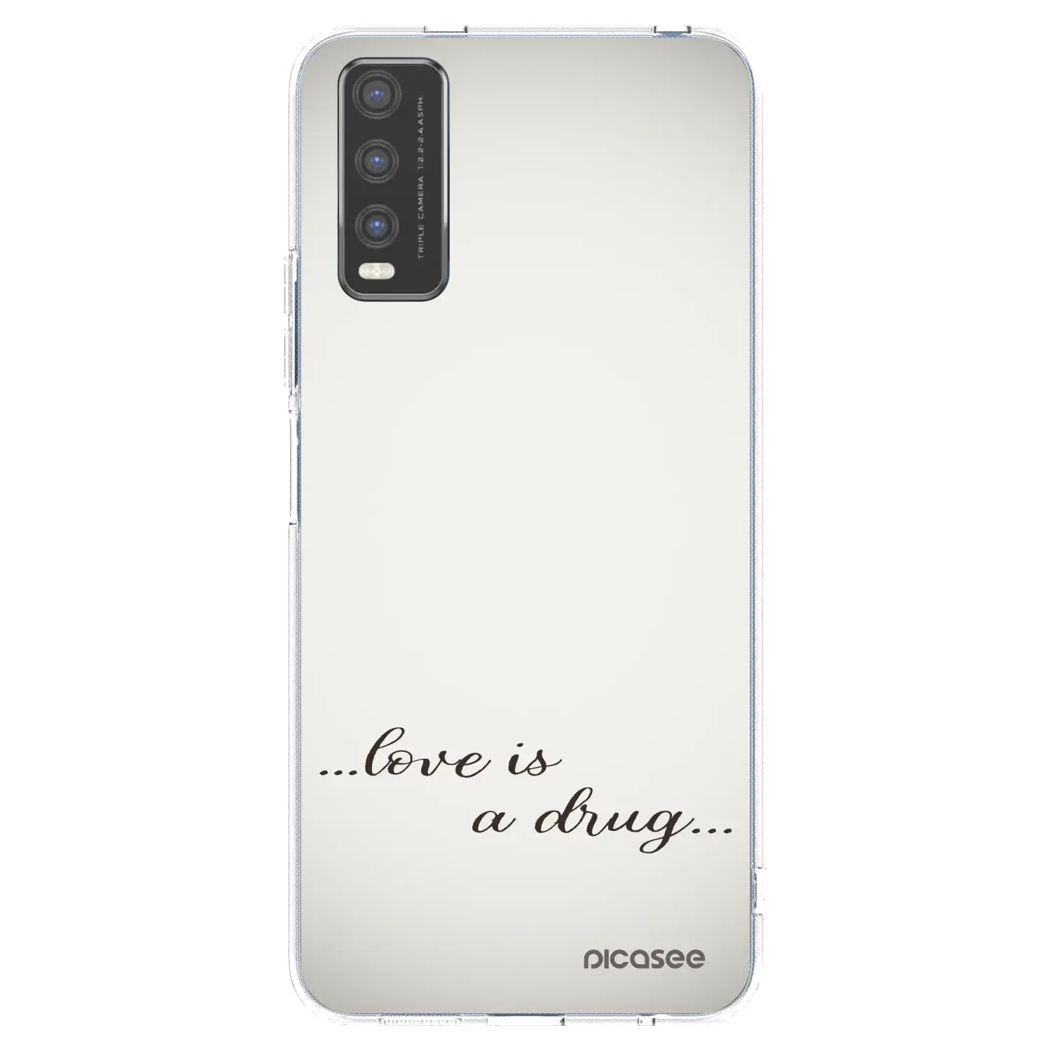 Silikonový průhledný obal pro Vivo Y20s - Love is a drug
