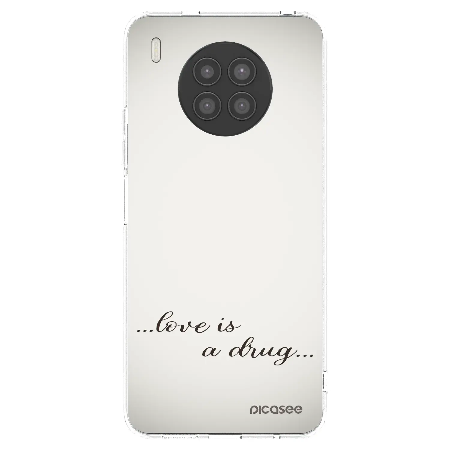 Silikonový průhledný obal pro Huawei Nova 8i - Love is a drug