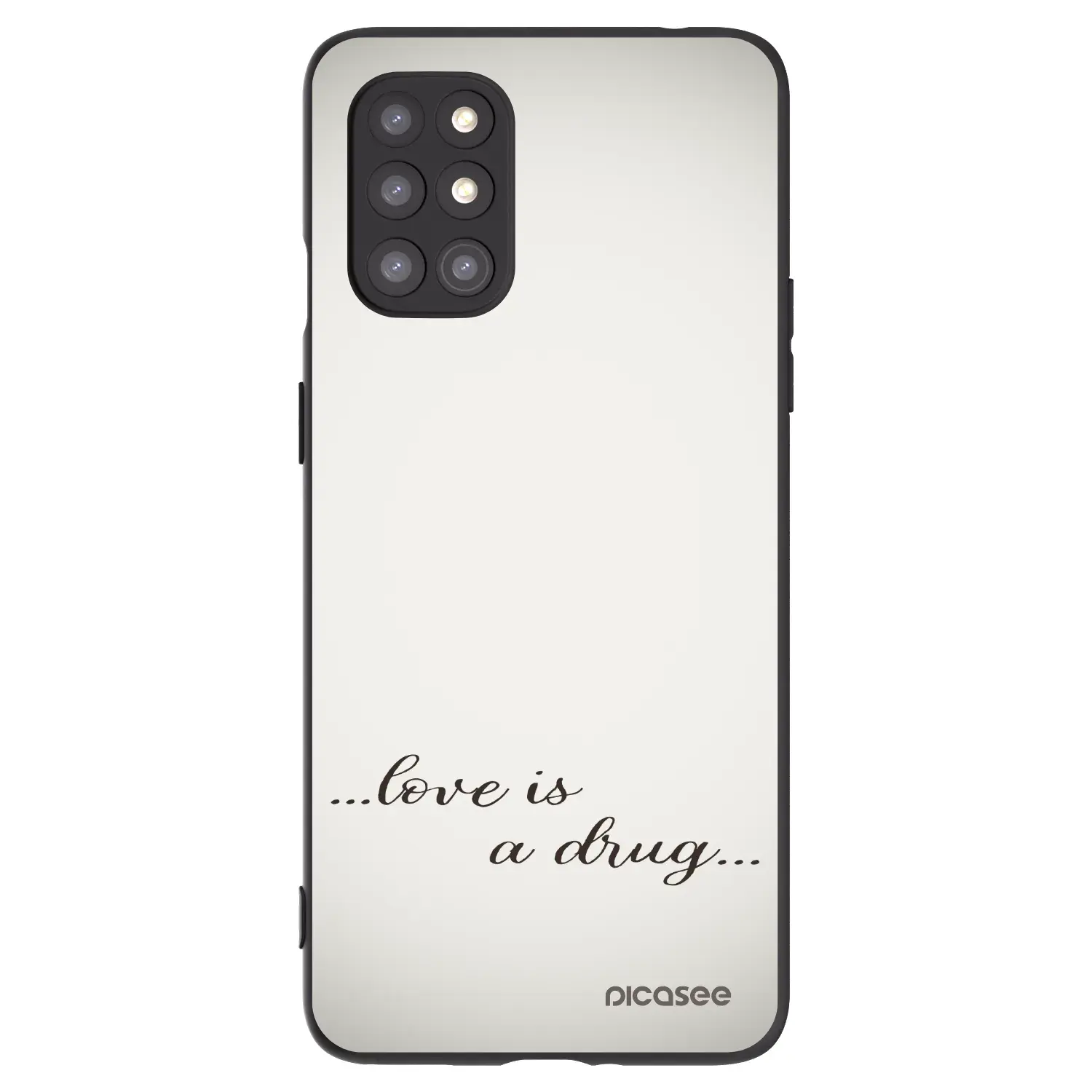 Silikonový černý obal pro OnePlus 8T - Love is a drug