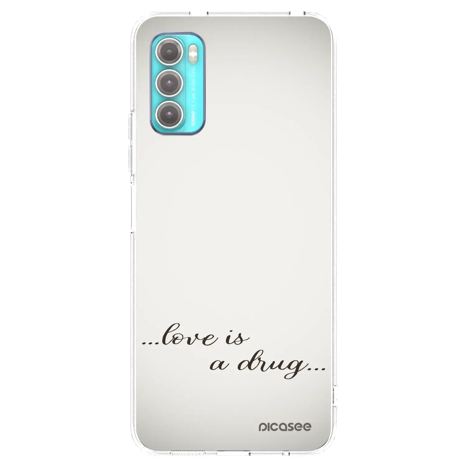 Silikonový průhledný obal pro Motorola Moto G60 - Love is a drug