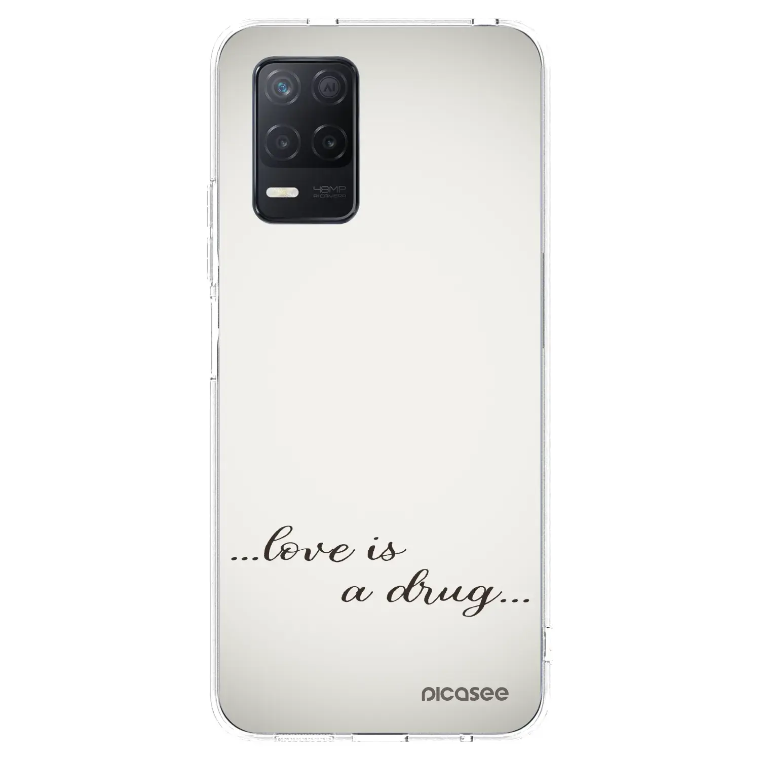 Silikonový průhledný obal pro Realme 8 5G - Love is a drug