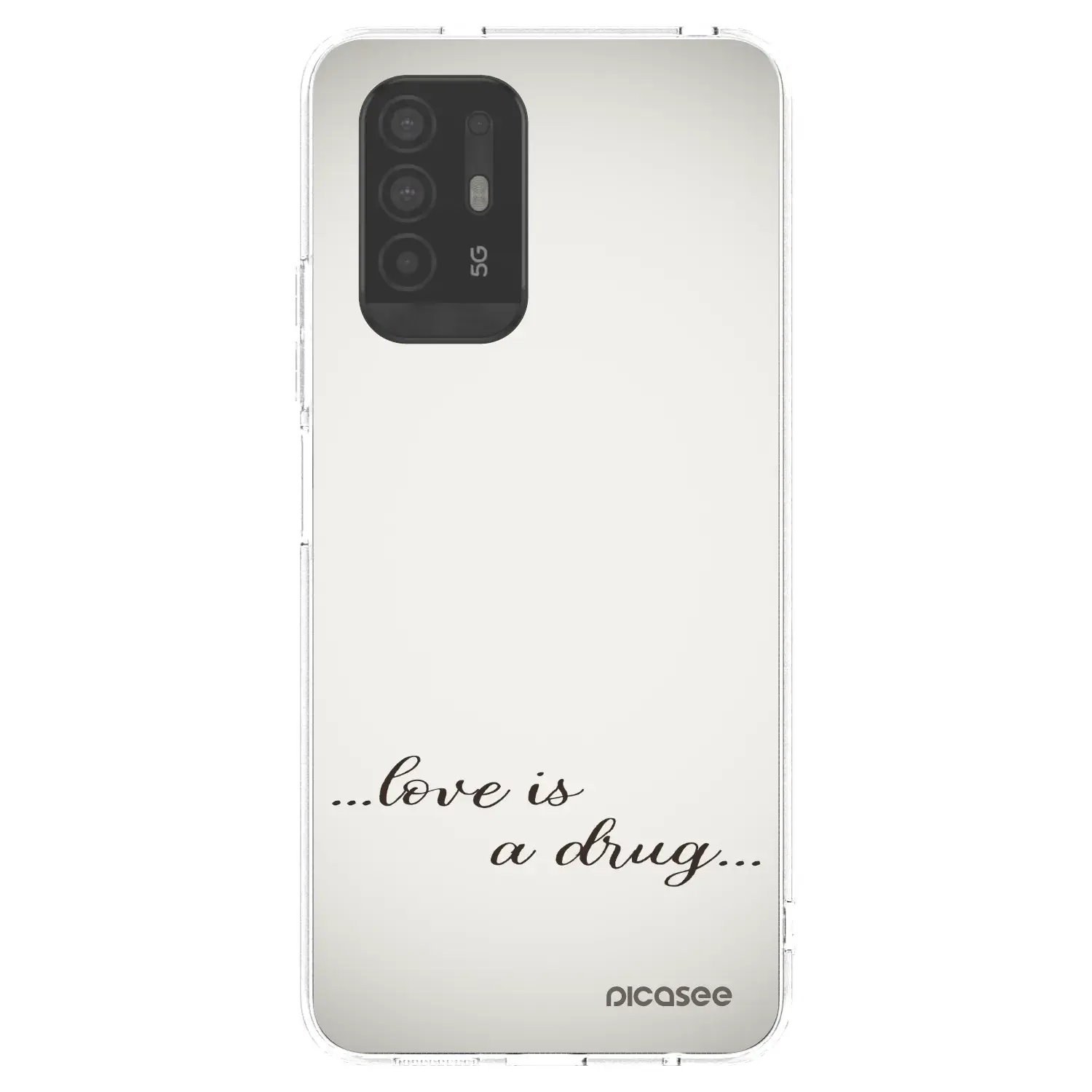 Silikonový průhledný obal pro OPPO A94 5G - Love is a drug