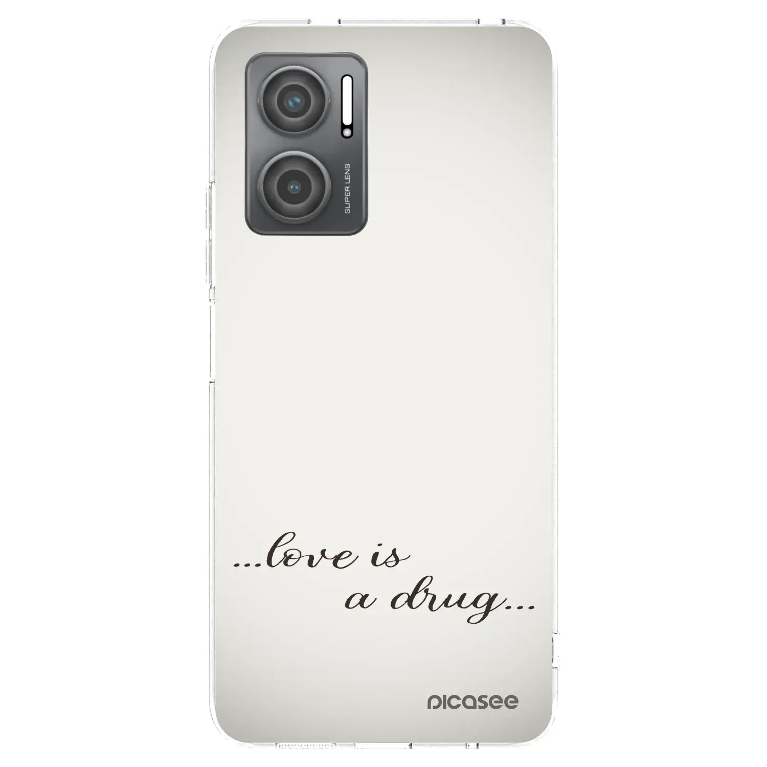 Silikonový průhledný obal pro Xiaomi Redmi 10 5G - Love is a drug