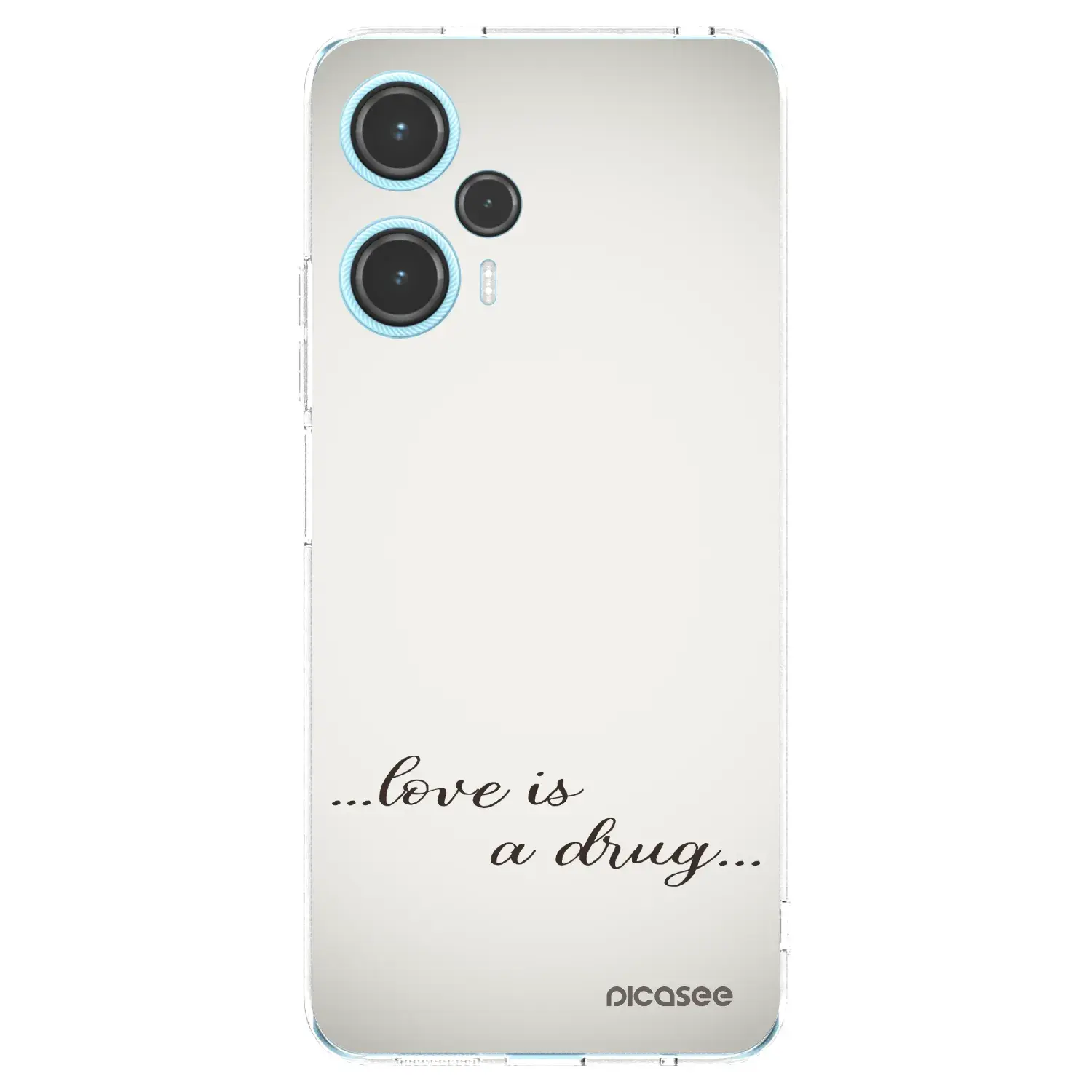 Silikonový průhledný obal pro Xiaomi Poco F5 - Love is a drug