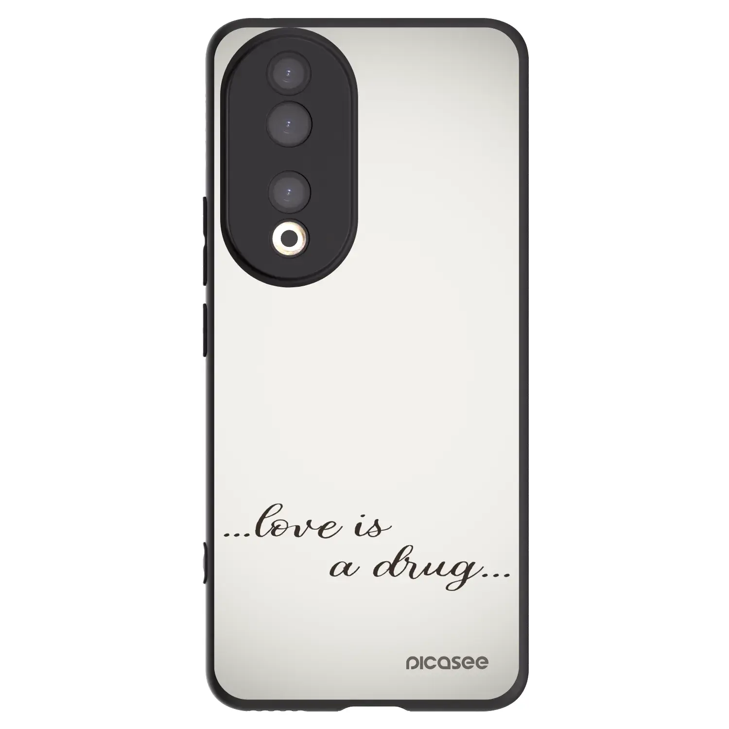 Silikonový černý obal pro Honor 90 5G - Love is a drug