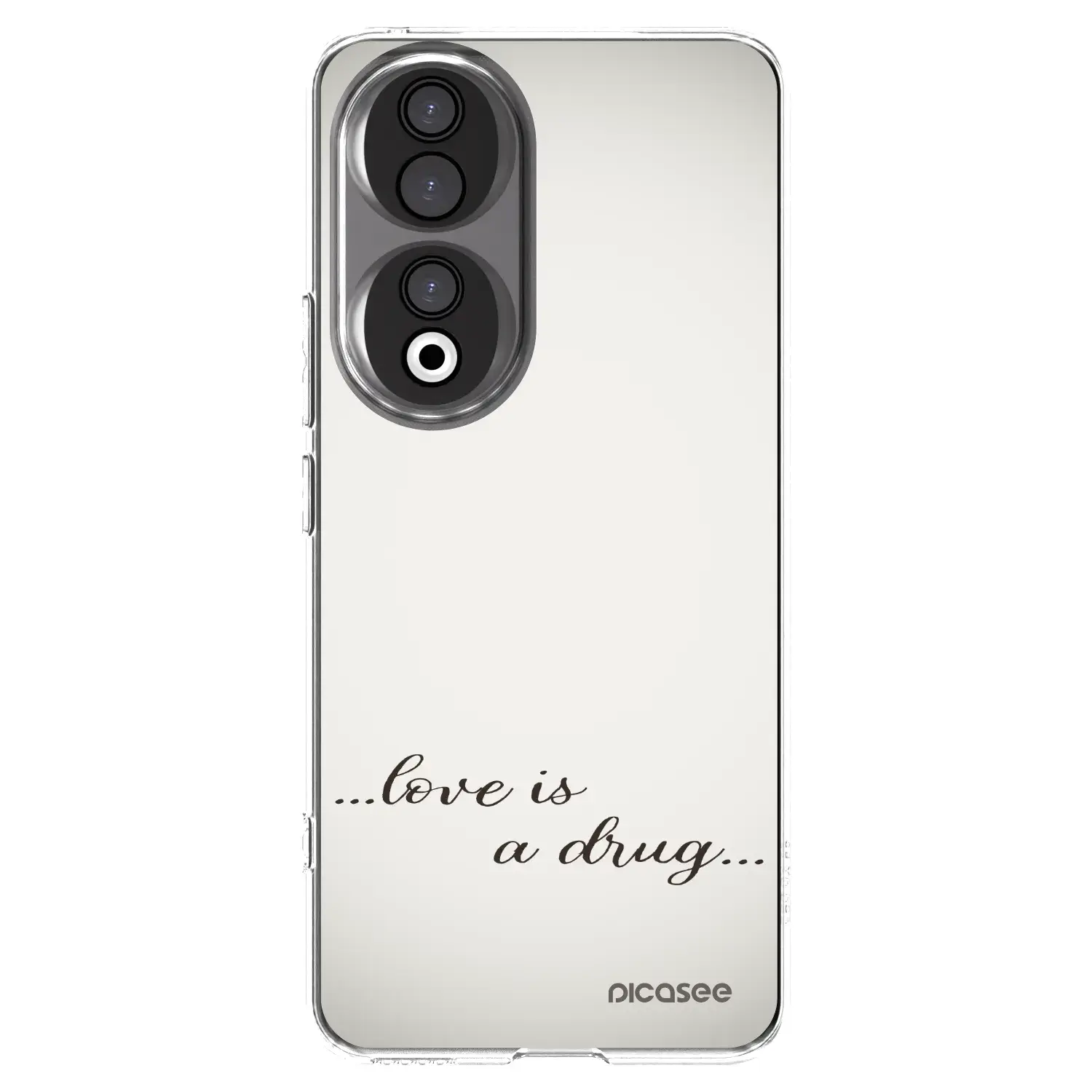 Silikonový průhledný obal pro Honor 90 5G - Love is a drug