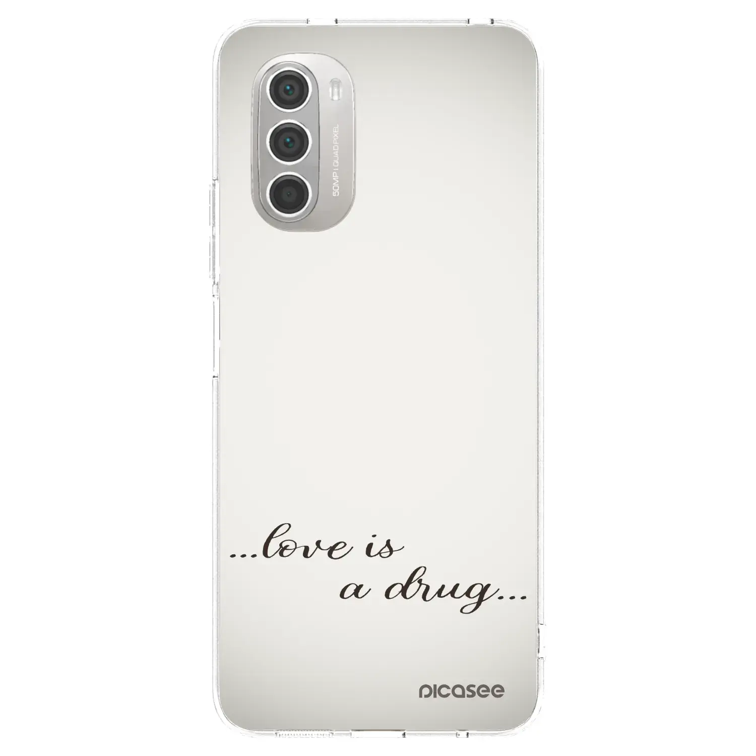 Silikonový průhledný obal pro Motorola Moto G51 - Love is a drug
