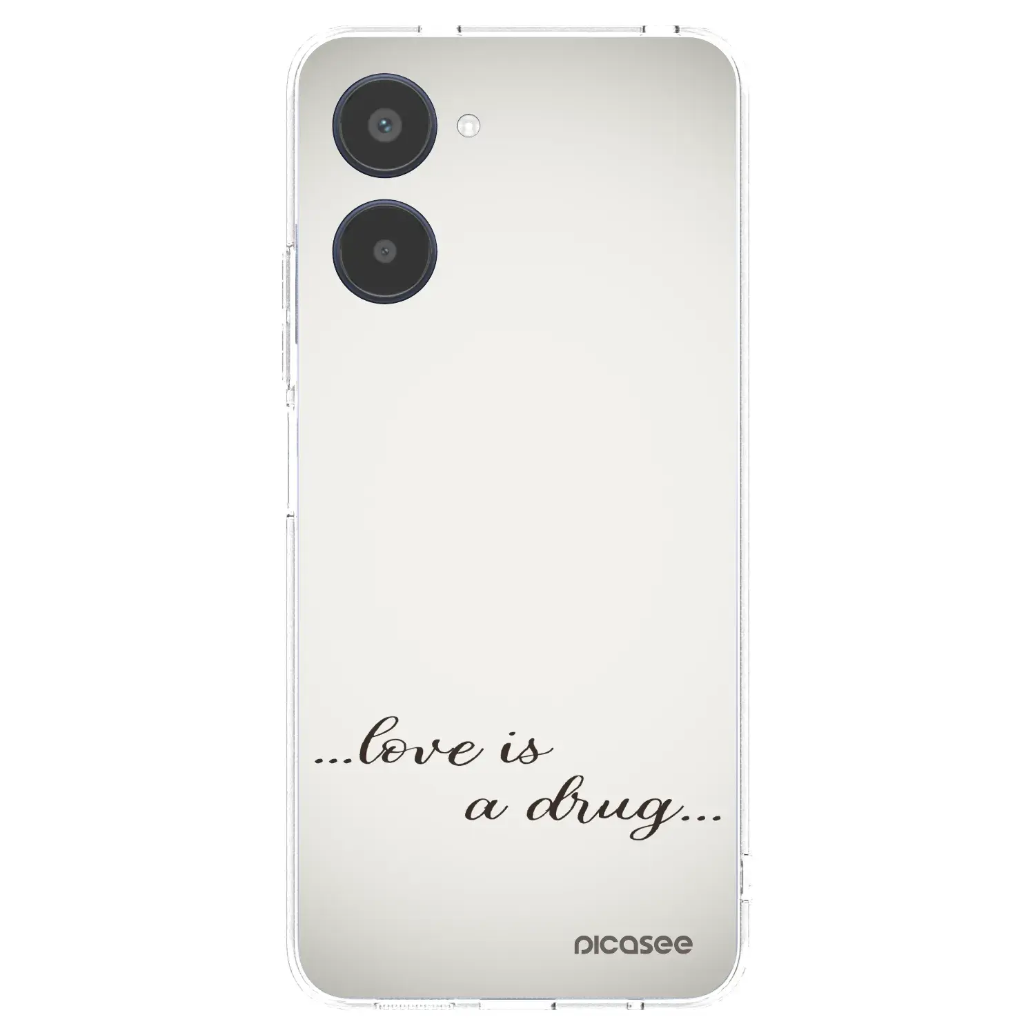 Silikonový průhledný obal pro Realme 10 4G - Love is a drug