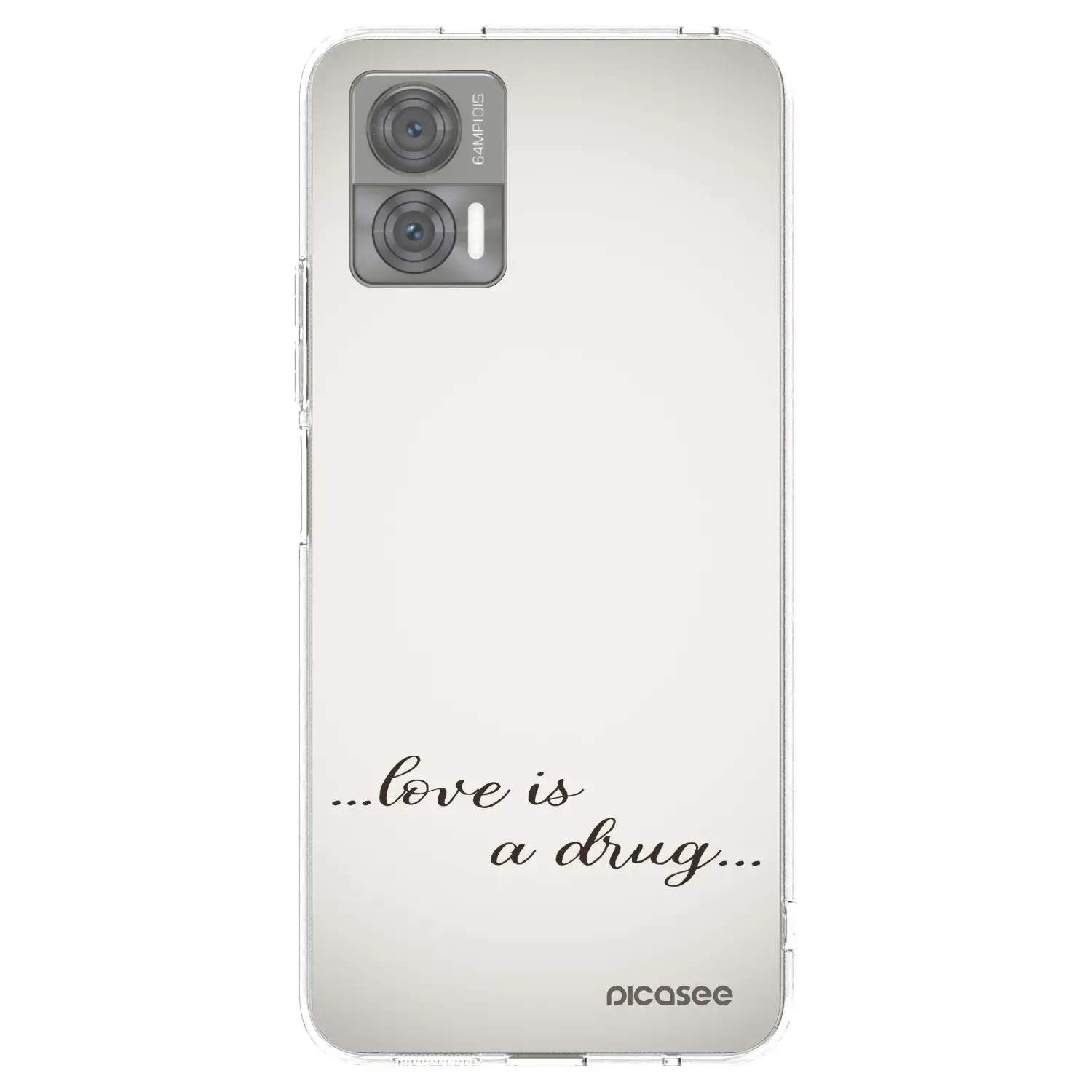 Silikonový průhledný obal pro Motorola Edge 30 Neo - Love is a drug