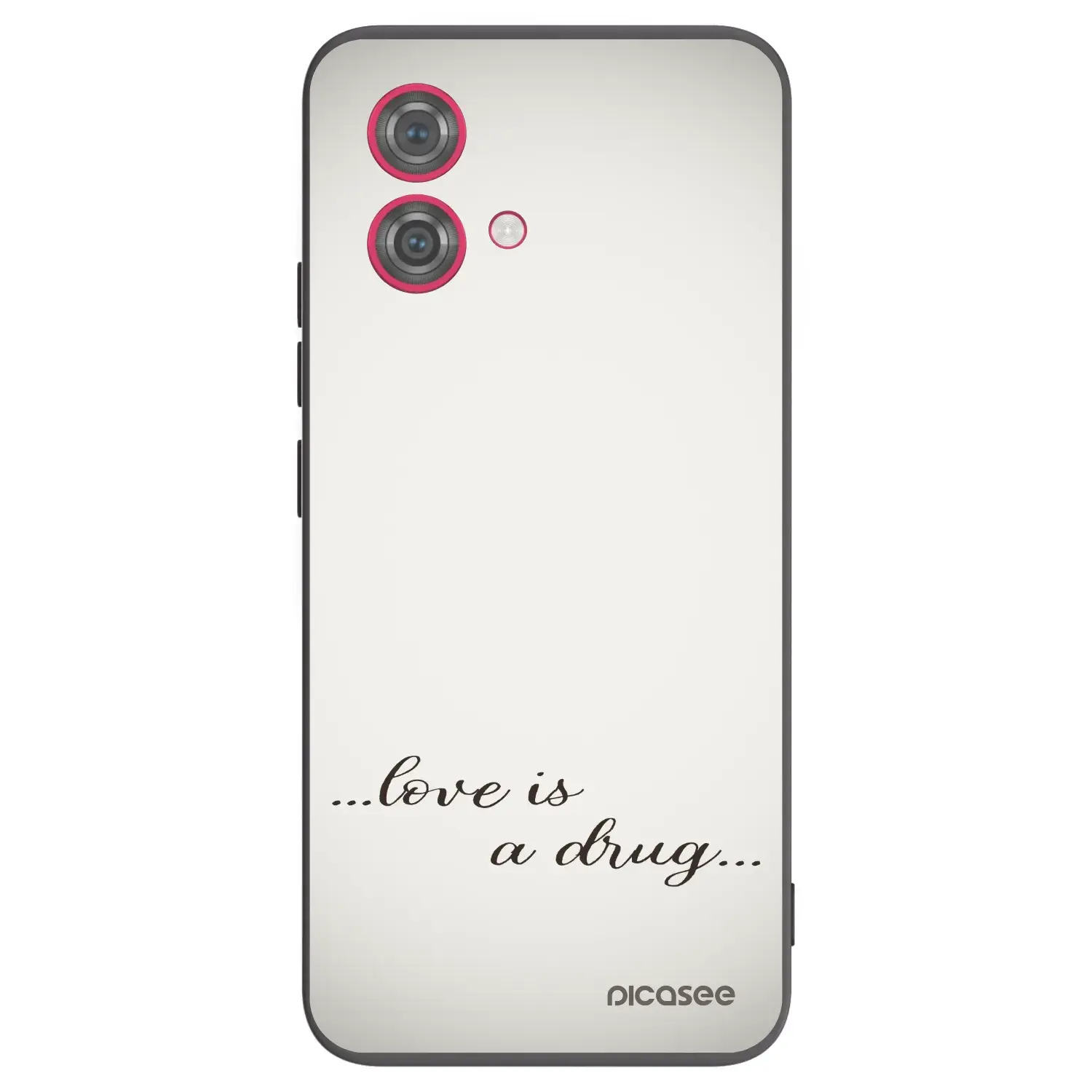 Silikonový černý obal pro Motorola Moto G84 5G - Love is a drug