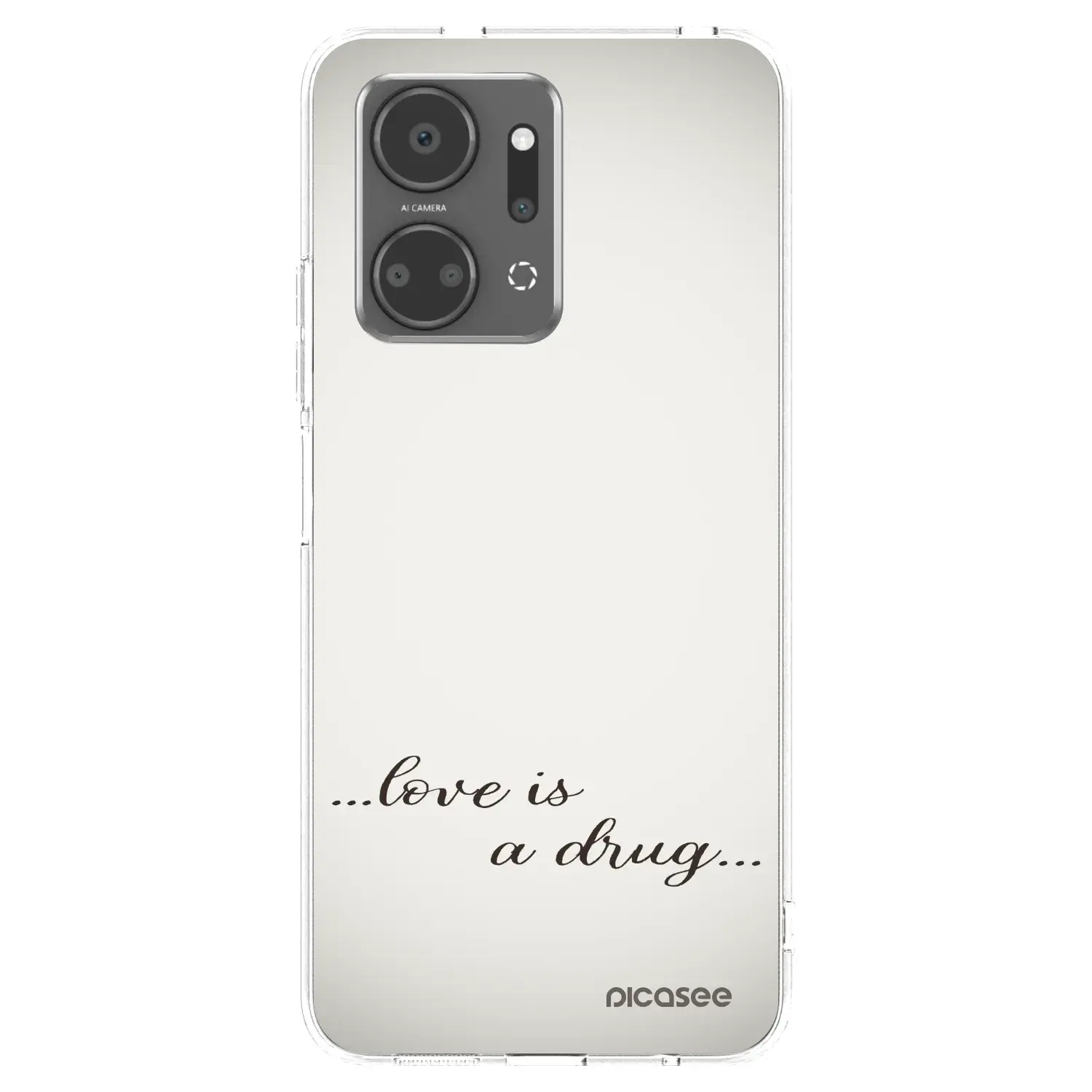 Silikonový průhledný obal pro Honor X7a - Love is a drug